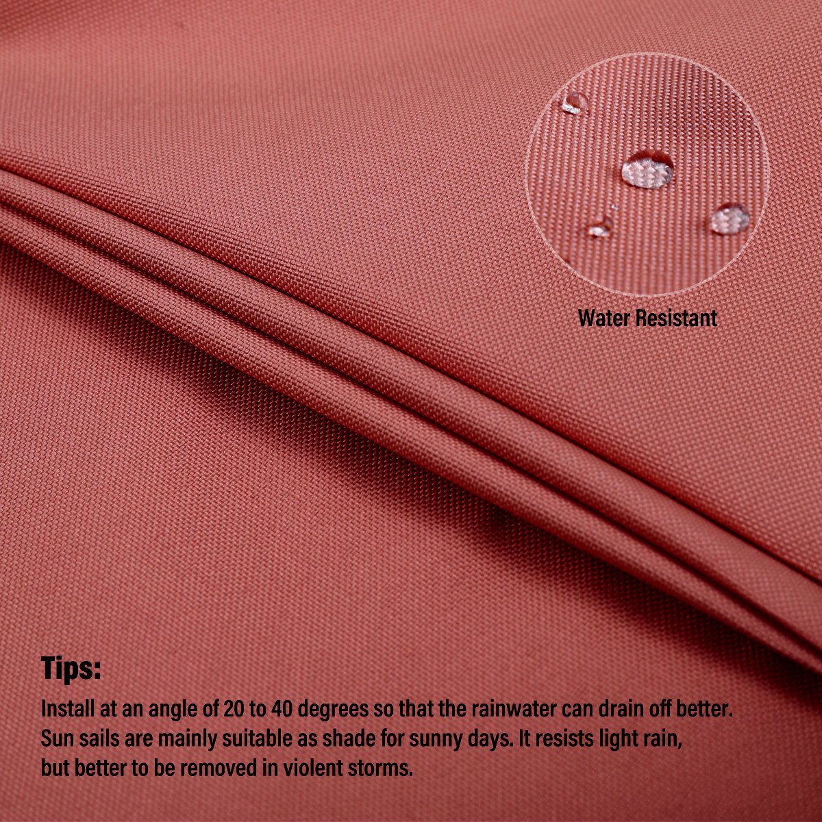 Sonnenschutzsegel Kit mit Rost rot Sekey PES Sonnensegel Sonnensegel Wasserdicht