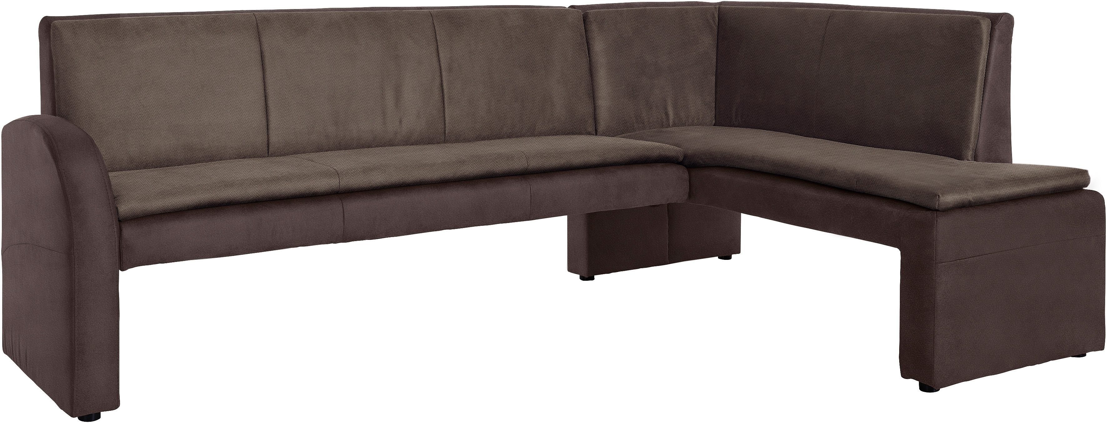 exxpo - sofa fashion Eckbank Cortado, elegant und modern mit hohem Sitzkomfort, hohe Bodenfreiheit, schöne Detailverarbeitung, wahlweise Lederbezug