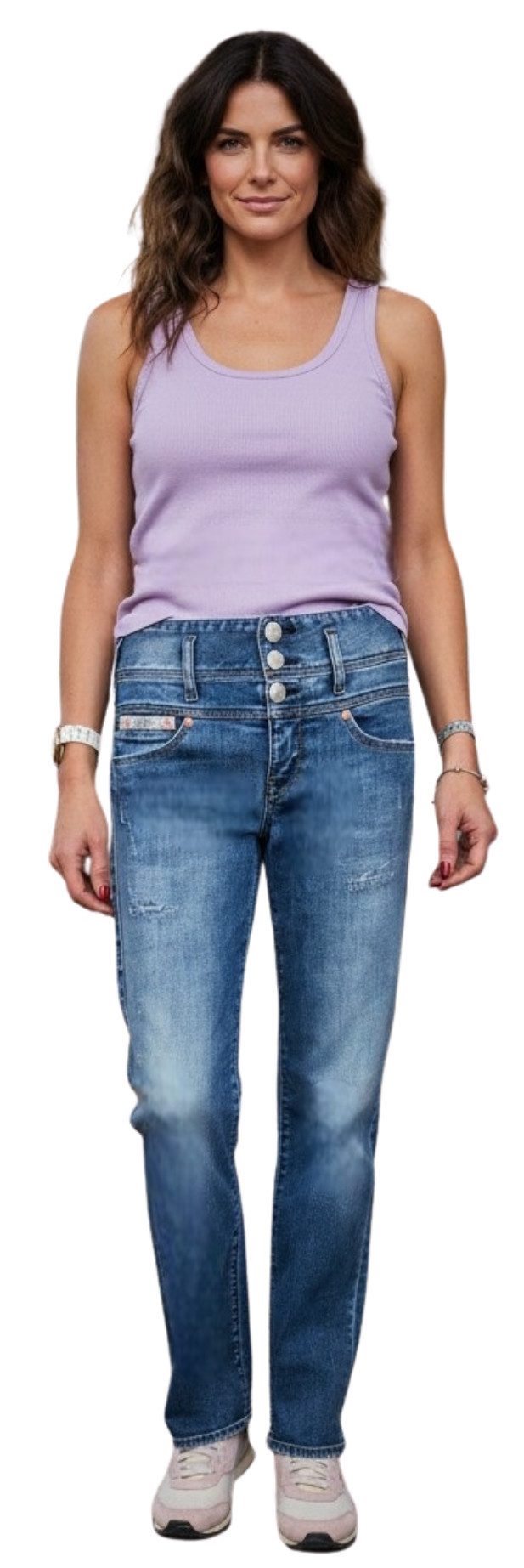Bootcut-Jeans Herrlicher, Raya new Straight Boyfriend Jeans mit hohem Bund