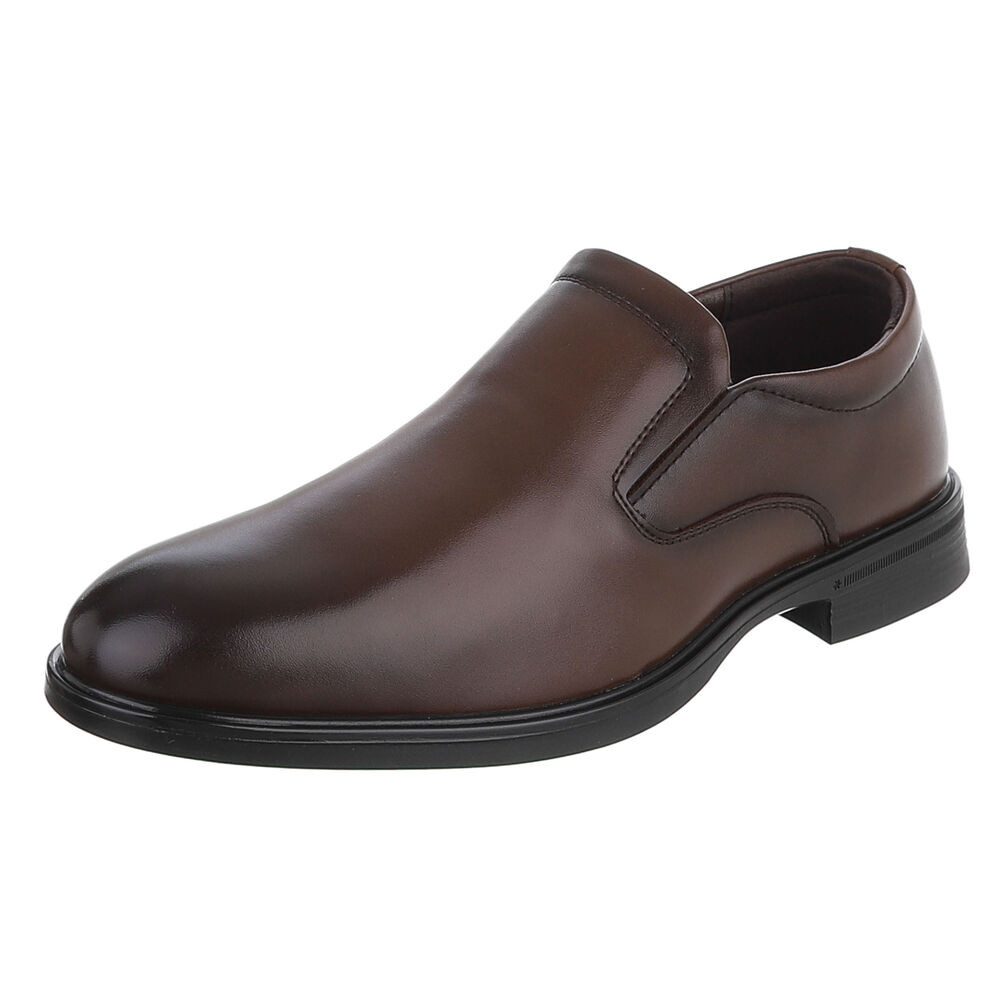 Coolwalk Herrenschuh Slip-on elegant für Büro & Freizeit Slipper (91977272) Blockabsatz Business-Schuhe in Braun