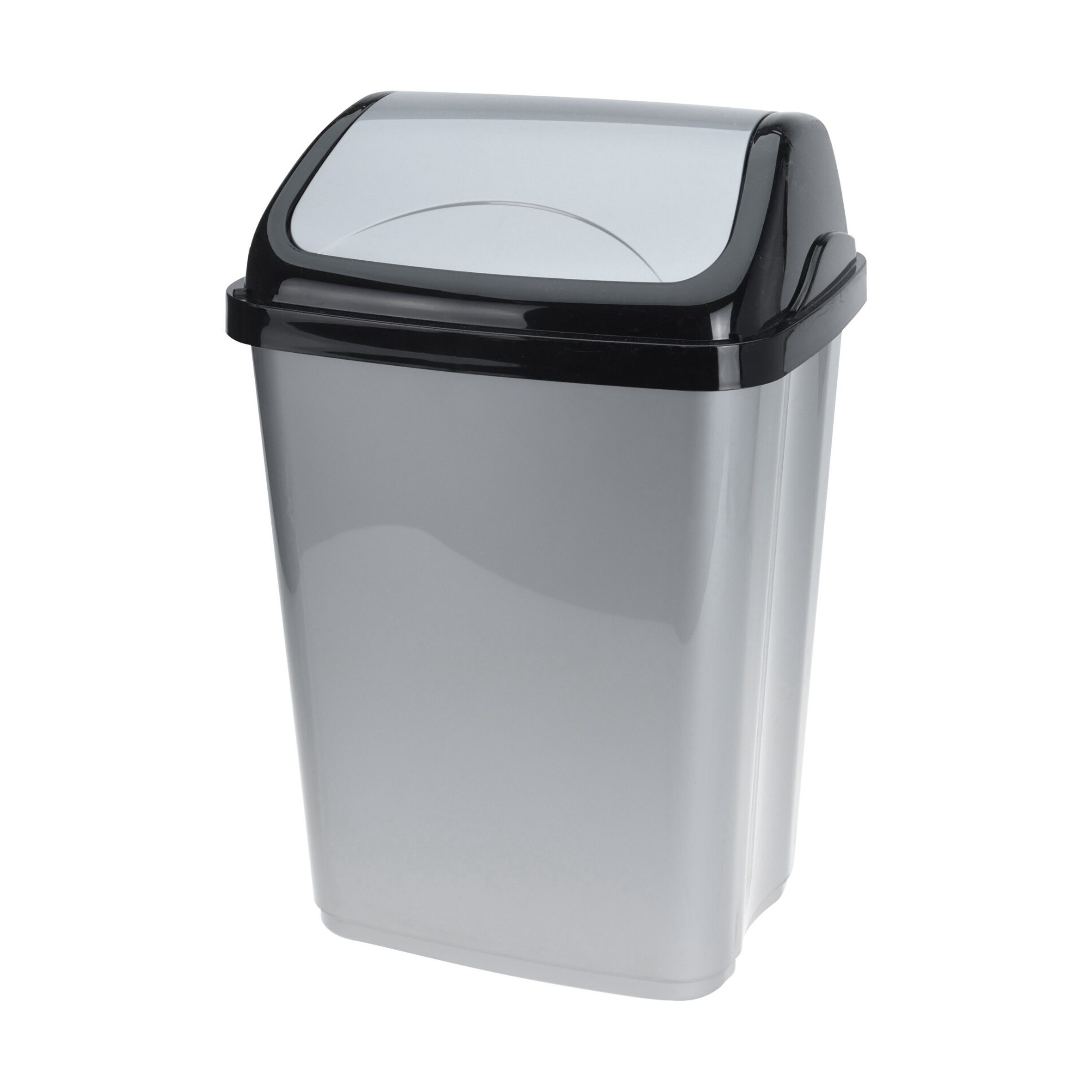 Mülleimer Grauer Mülleimer mit Schwingdeckel - 22 Liter