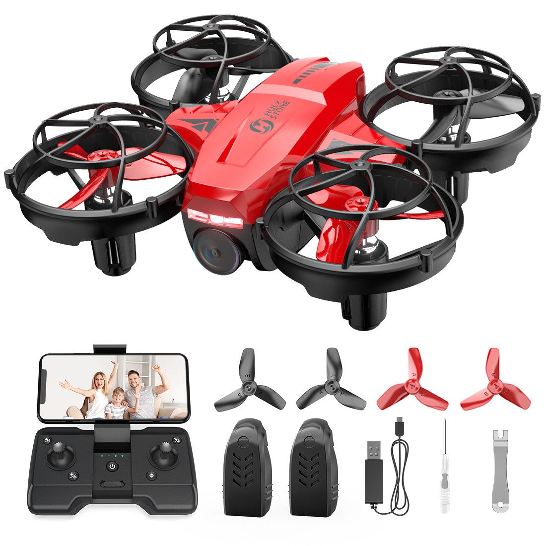 Mini Drohne mit 1080P HD Kamera, Einstellbare Kamera, 360° Flip Drohne