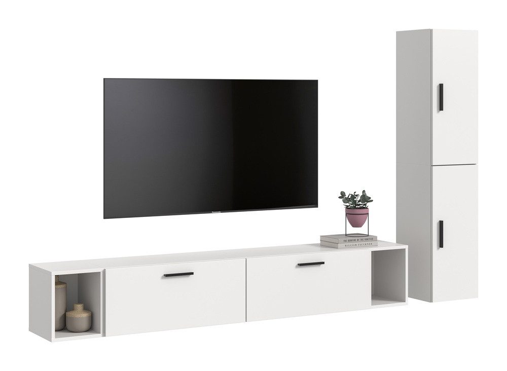 xonox.home Wohnwand Wohnkombination The One, 6-teilig, weiß ohne Beleuchtung, (2-St), Wohnkombination, modern