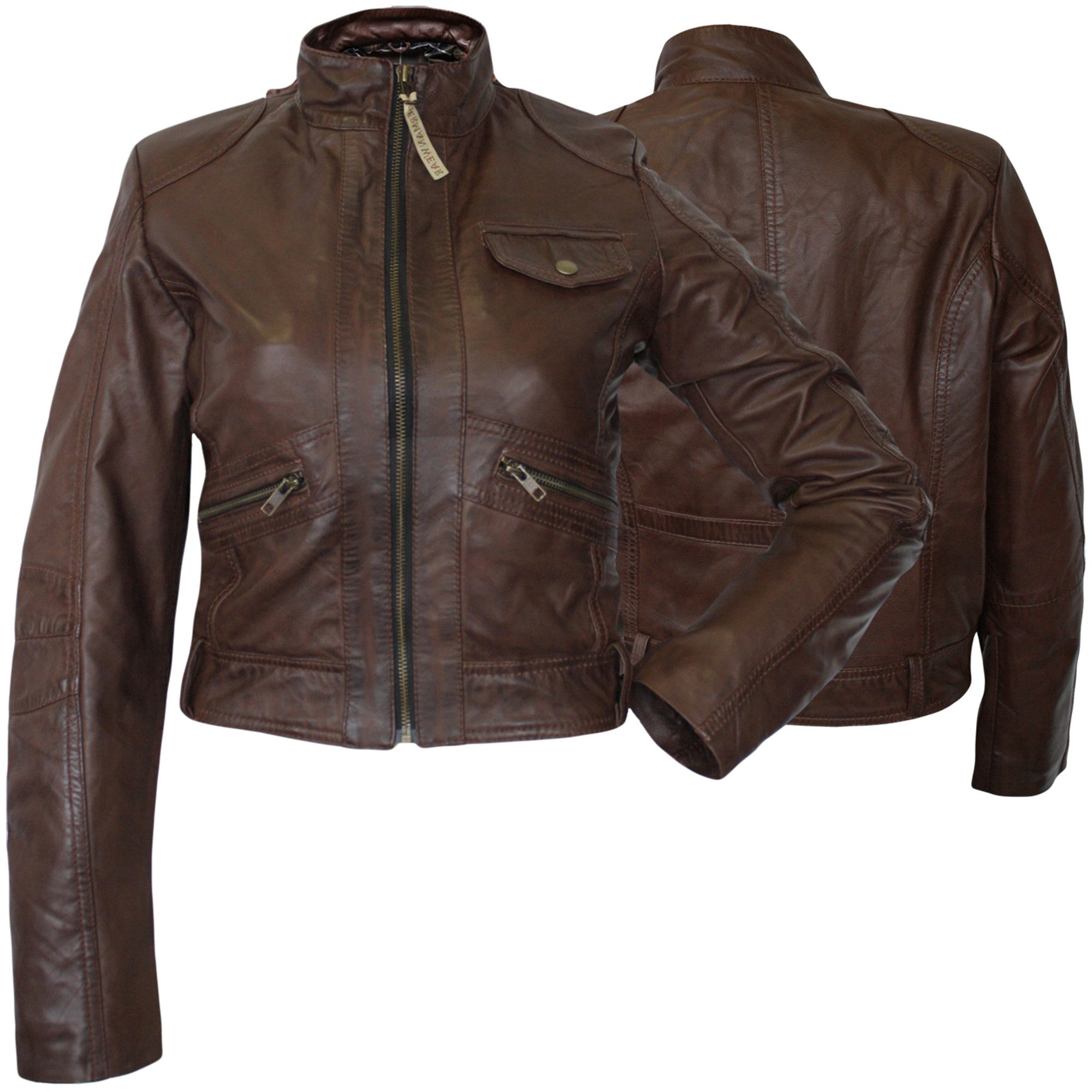 German Wear Lederjacke Trend 416J braun Damen Lederjacke Jacke aus Lamm Nappa Leder braun