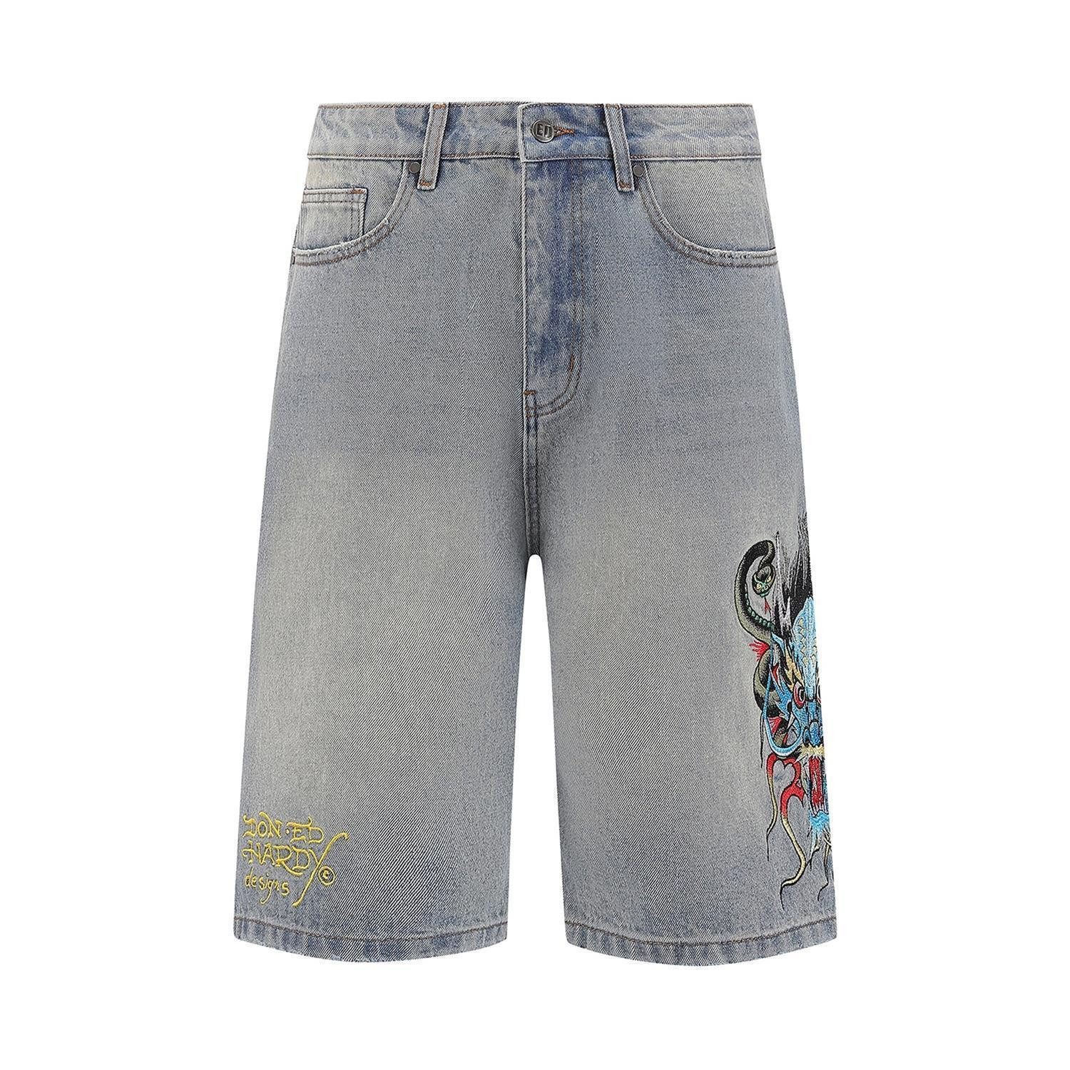 Ed Hardy Jeansshorts Short Jeans Ed Hardy Medusa Drag bleach