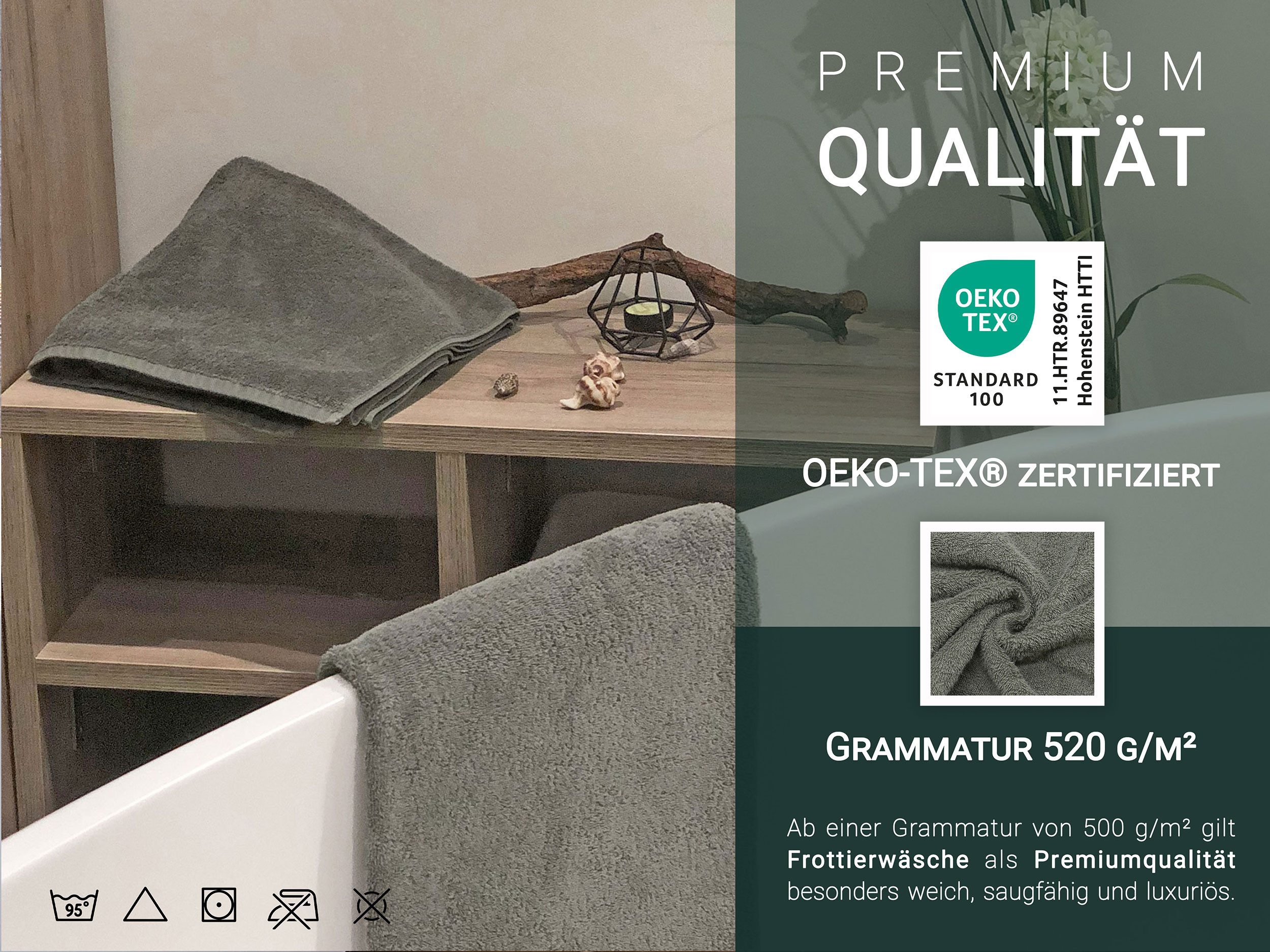 ZOLLNER Duschtücher, Walkfrottier (3-St), 70 x günstig online kaufen