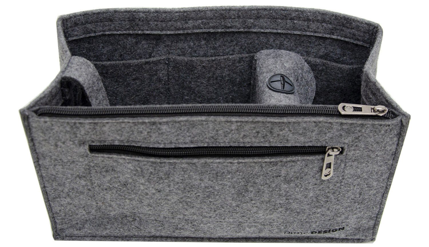 DuneDesign Taschenorganizer L - Filz Handtaschenorganizer mit Fächern für Handtasche und Rucksack, 30 x 12 x 17 cm Taschen Organizer - Innentasche für Damen Handtaschen