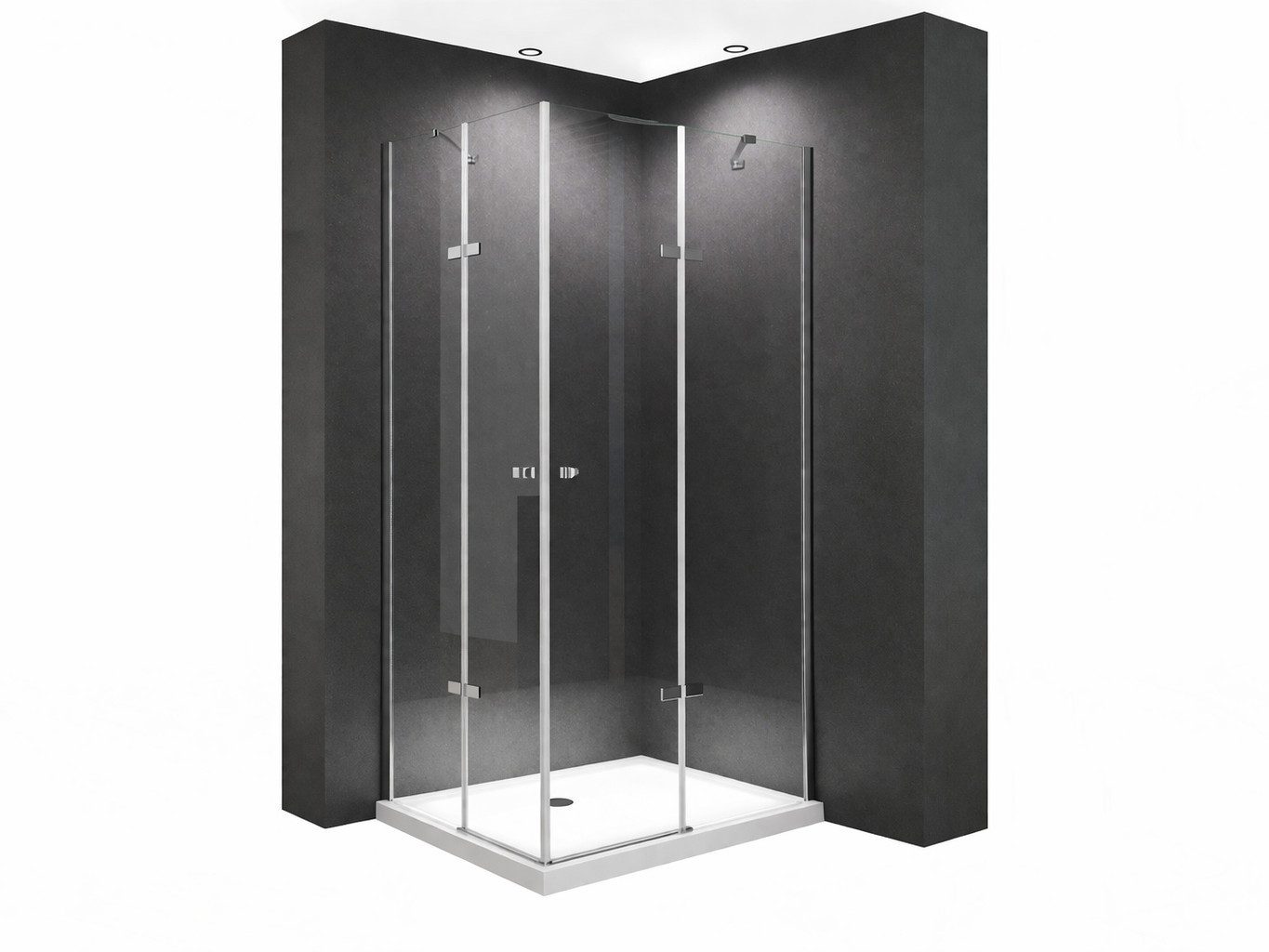 BuyLando.Shop Eckdusche Glaswerk Westfalen- 100x80x195cm Eck Duschkabine klar inkl DT, BxT: 100x80 cm, Glas, Standard, inkl. Duschtasse
