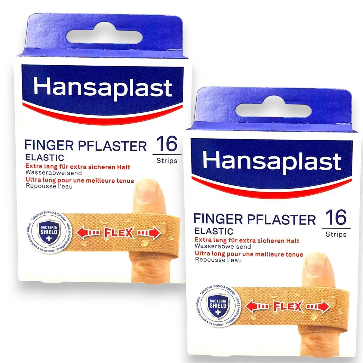 Wundpflaster 2x Hansaplast Fingerpflaster 2x 16er - Elastic Finger Strips