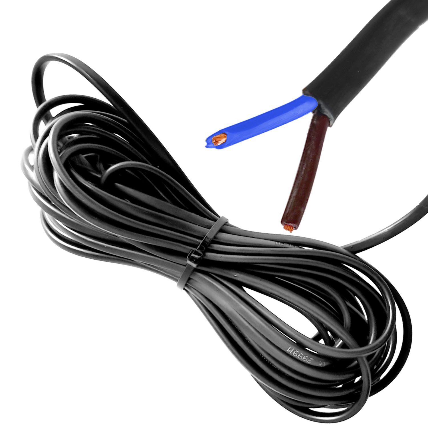 Flachkabel, 2-Adrig, OMY, 2x0,75mm², 5 Meter Stromkabel