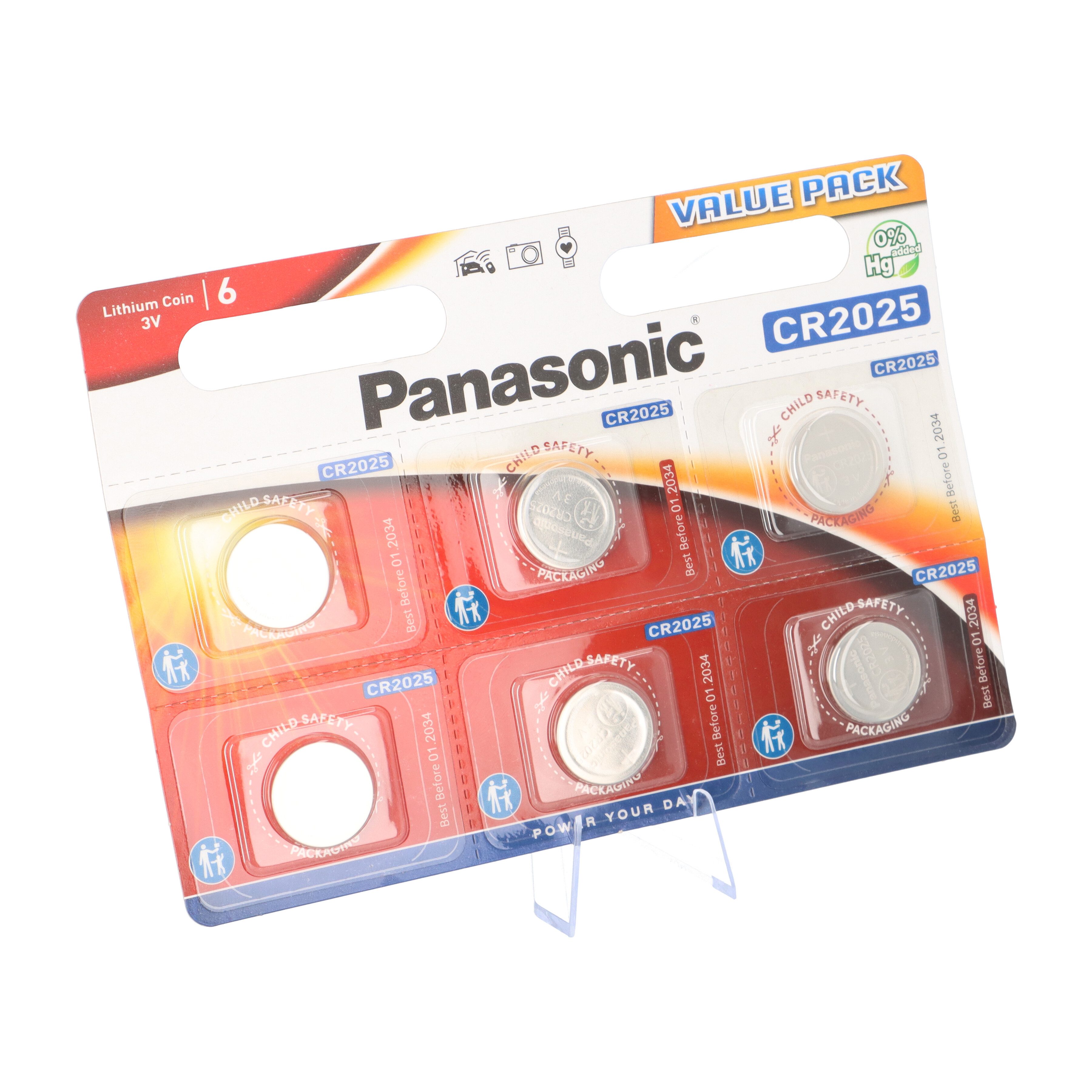 VARTA Panasonic Lithium CR2025 Knopfzelle 6er Blister Knopfzelle