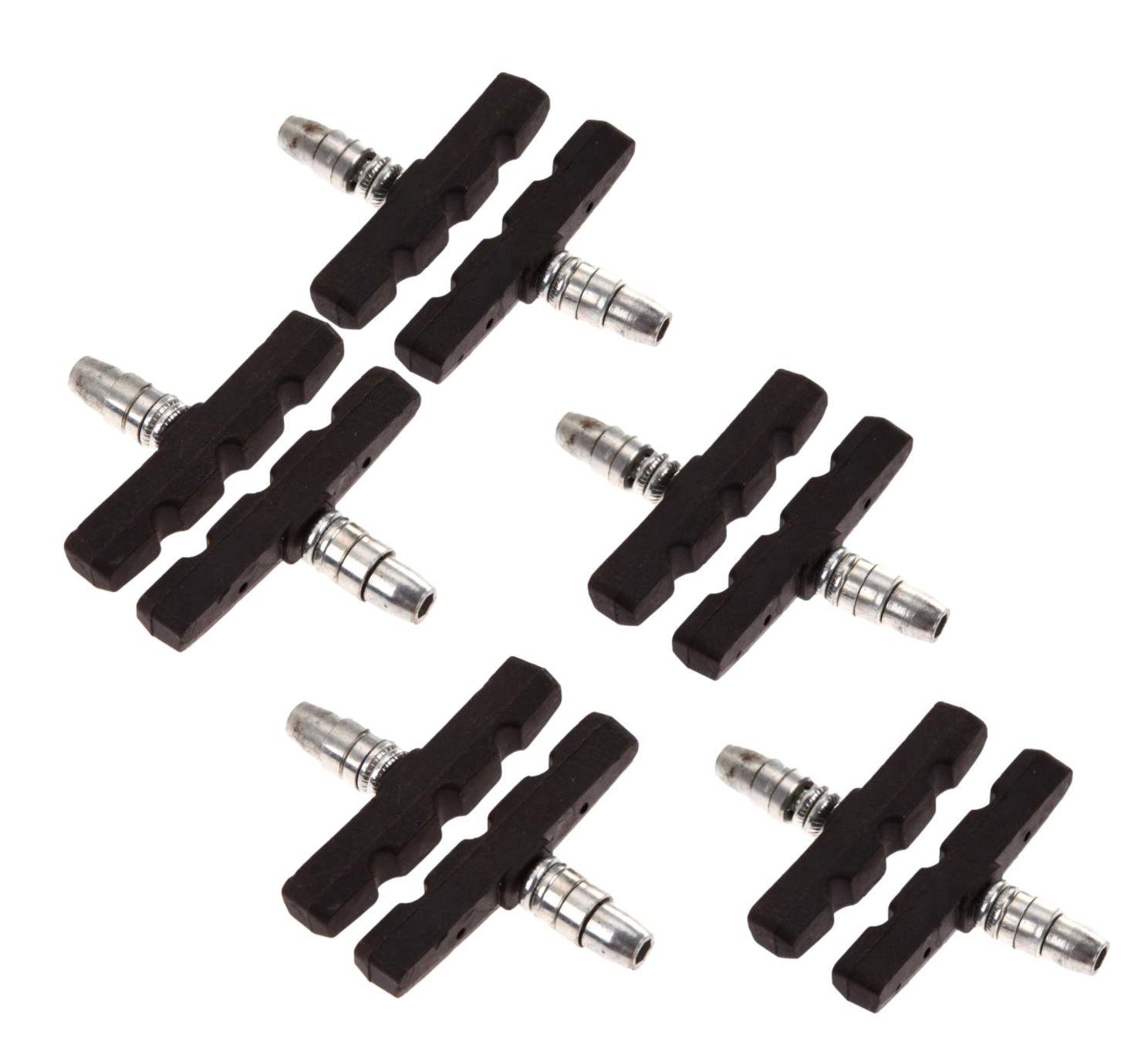 V-Brake 10 Stück Fahrrad Bremsen Set für Shimano, 5 Paar Bremsschuhe schwarz