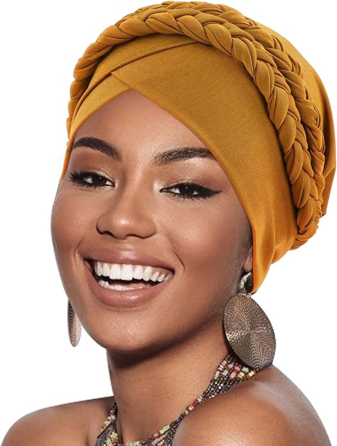 Zaewry Turbanmütze Afrikanischer Damen Geflecht Kopfbedeckung Kopftücher Chemo Kappe