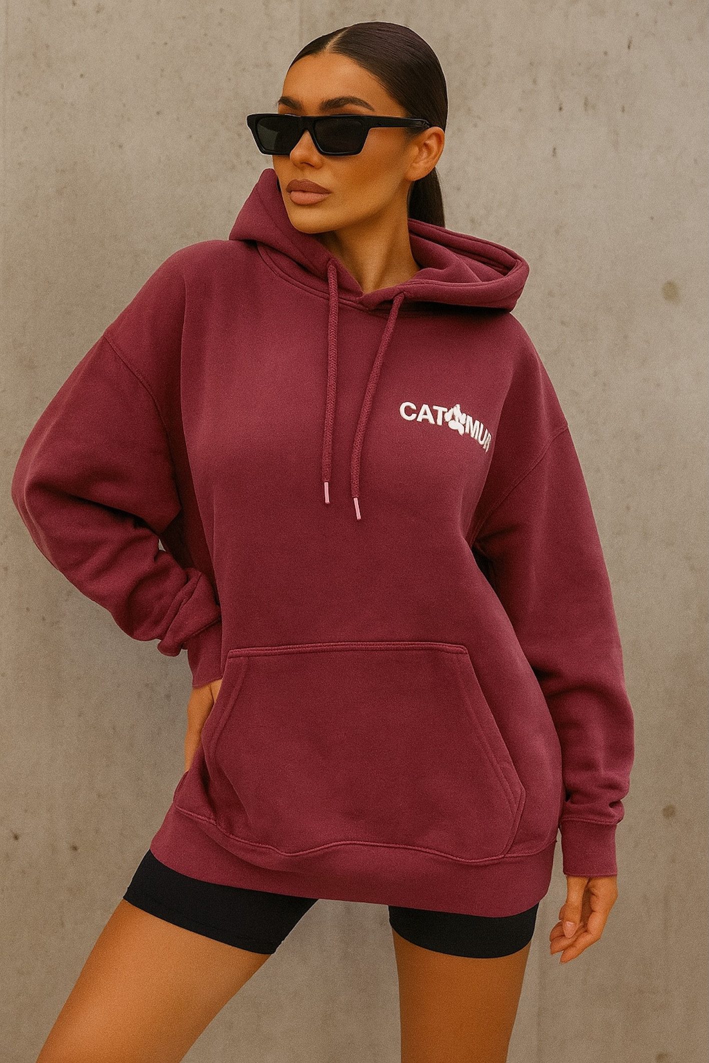 Hoodie Worldclassca Oversized CAT MUM Print Hoodie Kapuzenpullover Sweatshirt