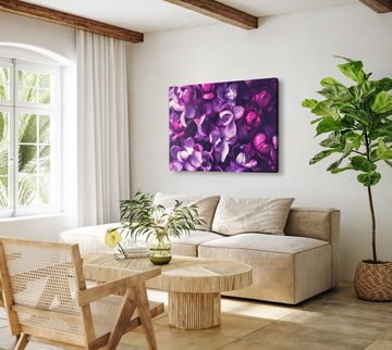 Sinus Art Leinwandbild 120x80cm Wandbild auf Leinwand Orchideen Blüten Blumen Lila Violett Ku, (1 St)