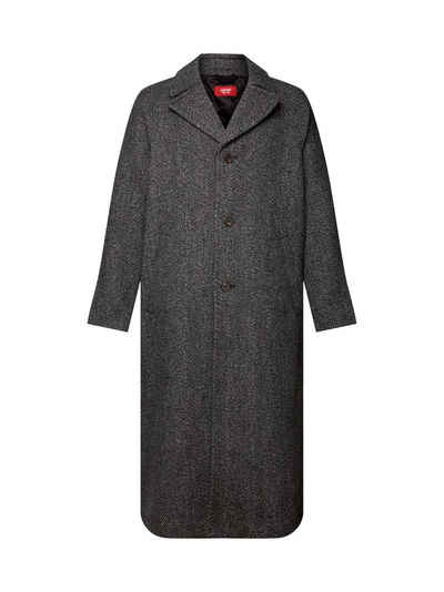 Esprit Collection Wintermantel Mantel im Fischgrat-Design aus Wollmix