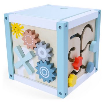 TikTakToo Motorikwürfel Aktivitätswürfel, Lernspielzeug, Formensteckspiel, Sinneswürfel, (Motorikwürfel 20x20x36cm), Montessori für Kleinkinder Baby, Motorikspielzeug, Spielcenter