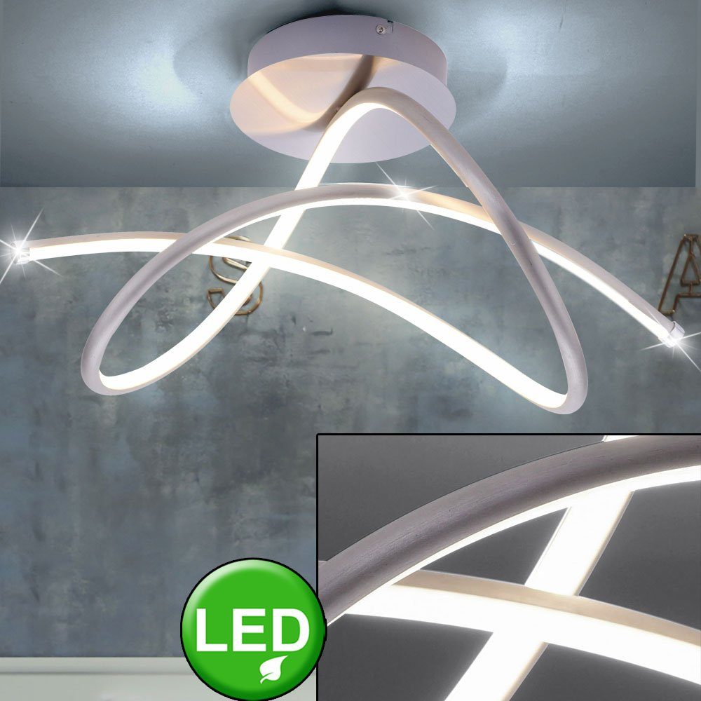 etc-shop LED Deckenleuchte, LED-Leuchtmittel fest verbaut, Warmweiß, Deckenleuchte geschwungen LED Design Deckenlampe mit 1700 Lumen