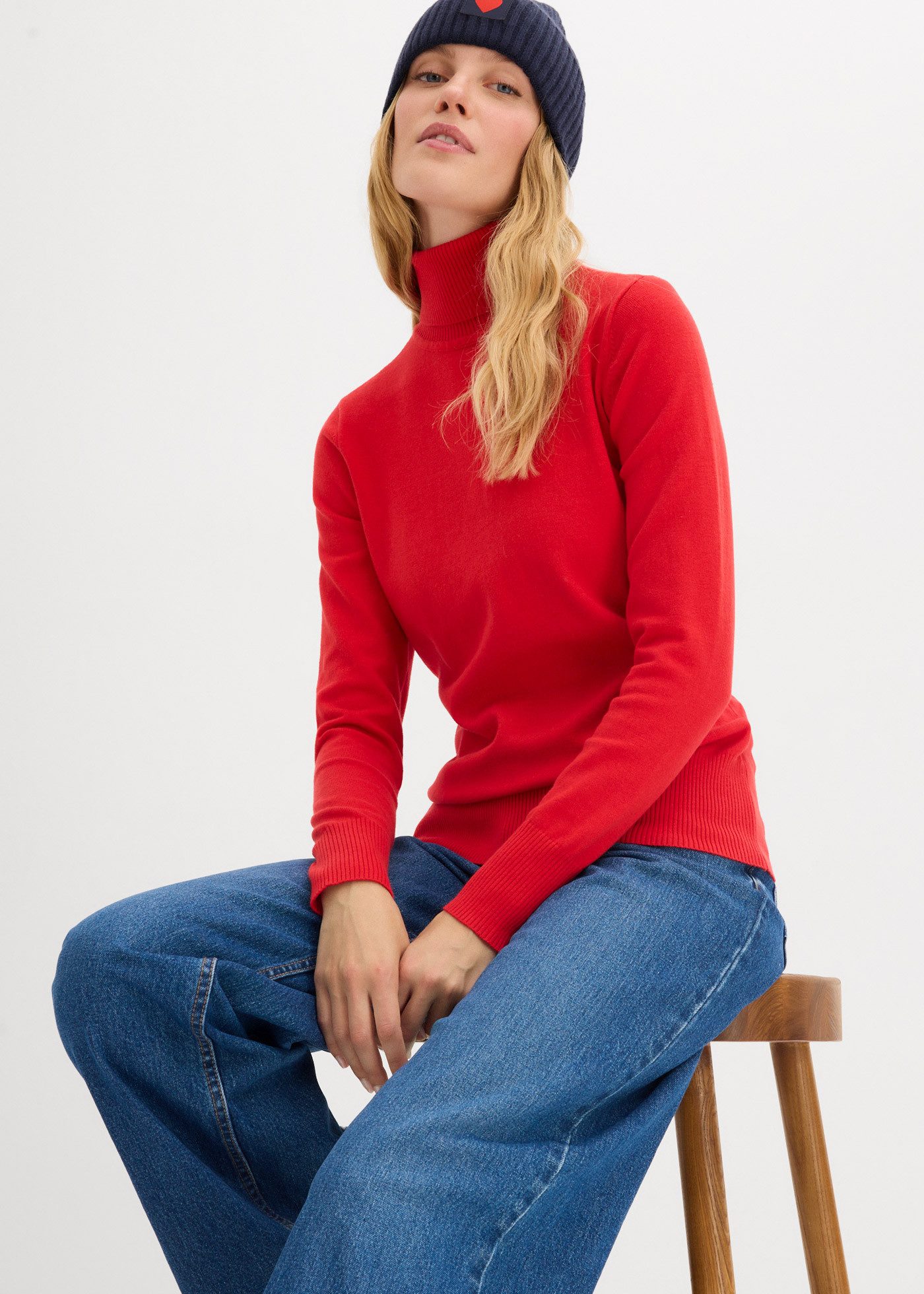 bonprix Rollkragenpullover mit Rippbündchen günstig online kaufen