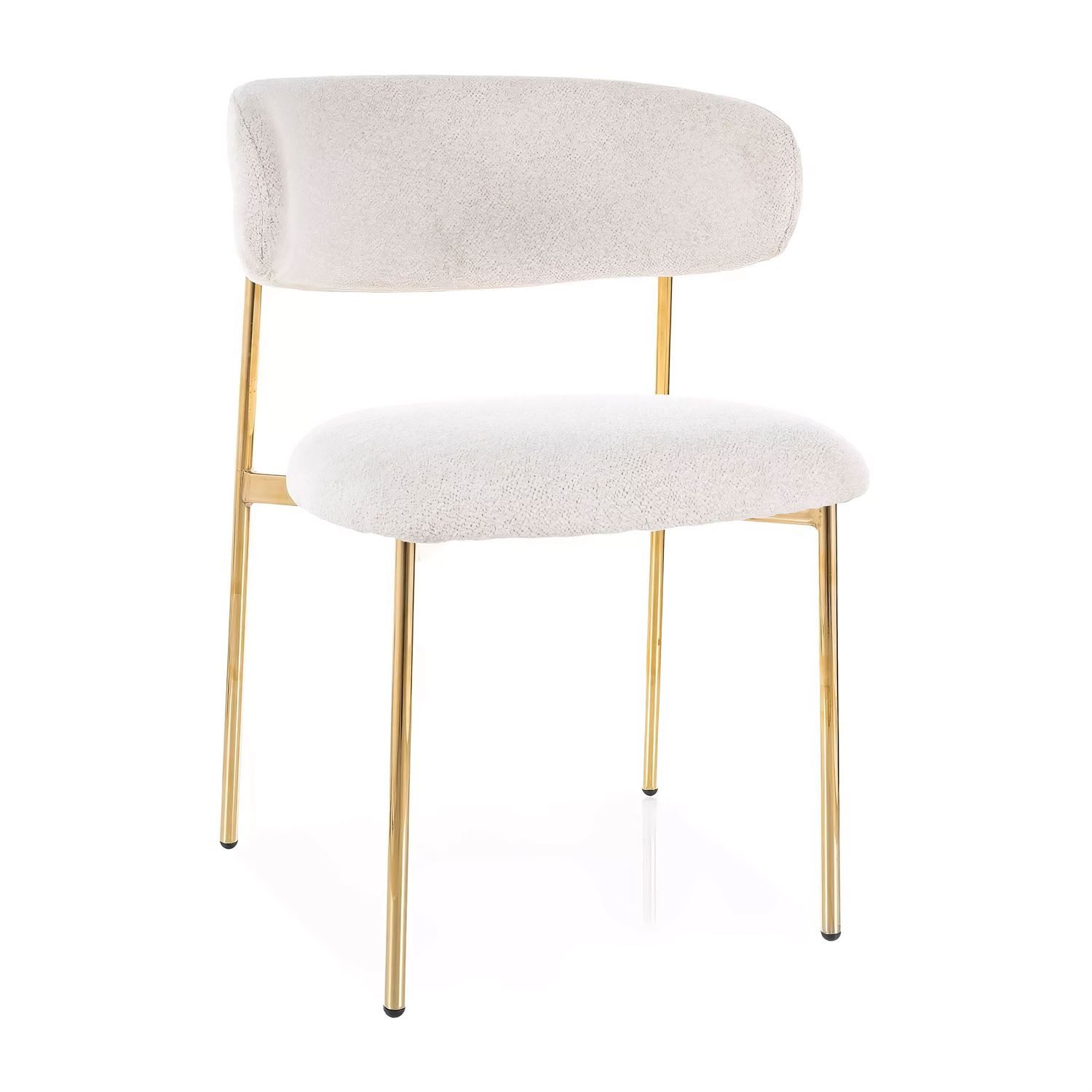 Lookway Polsterstuhl ELYSE GOLD Stuhl in Beige mit goldfarbenen Metallbeinen