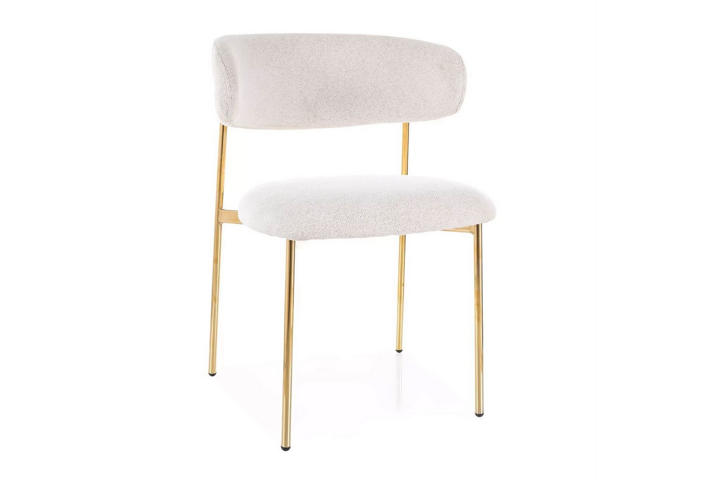Lookway Polsterstuhl ELYSE GOLD Stuhl in Beige mit goldfarbenen Metallbeinen, 56x80x46 cm