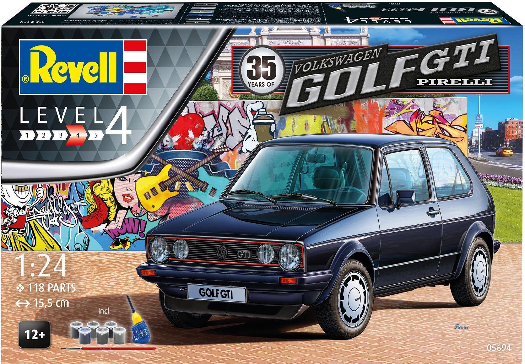 Revell® Modellbausatz Model Set 35 Jahre VW Golf GTI Pirelli, Maßstab 1:24, (Set), Made in Europe