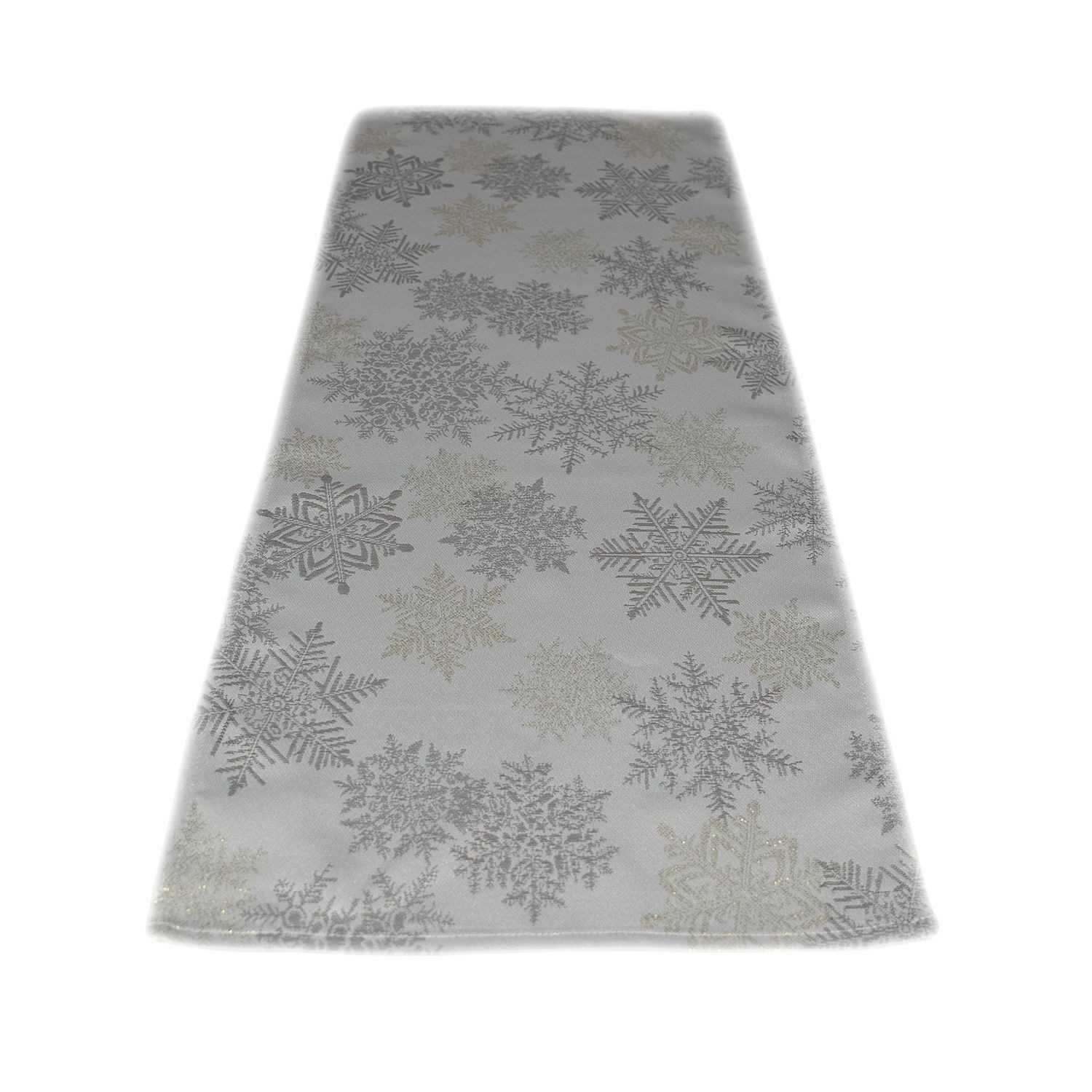 texpot Tischdecke Tischläufer Stickerei Schneeflocken Tischtuch günstig online kaufen