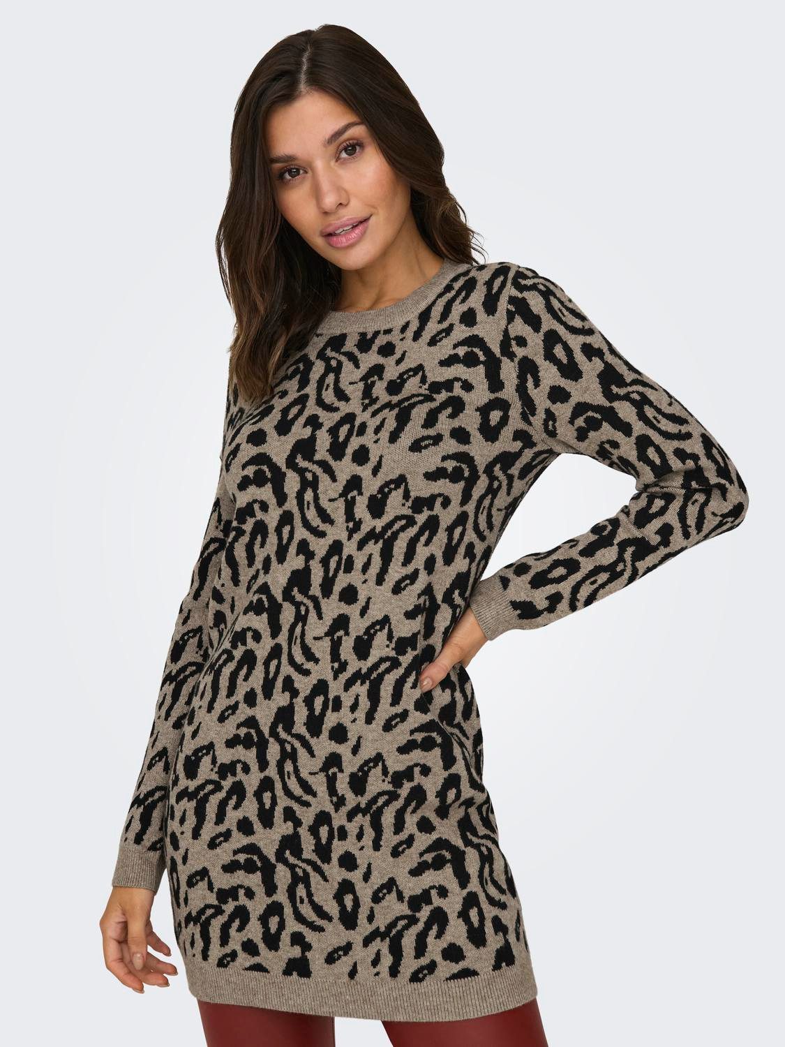 ONLY Strickkleid ONLJENNI LS ANIMAL DRESS EX KNT günstig online kaufen