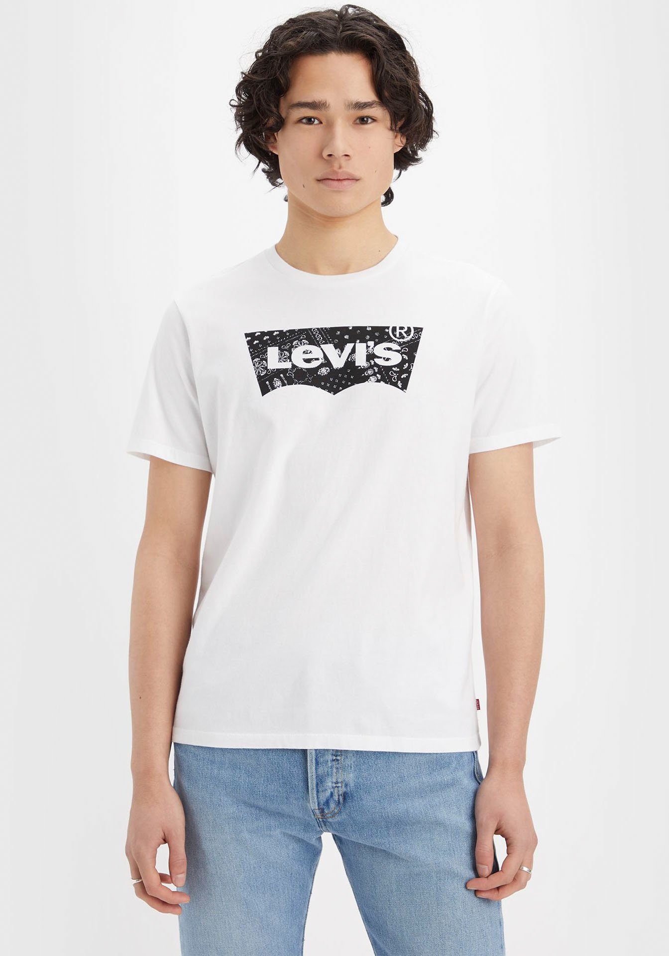 CREWNECK white Logo-Front-Print T-Shirt graphic mit Levi's® TEE