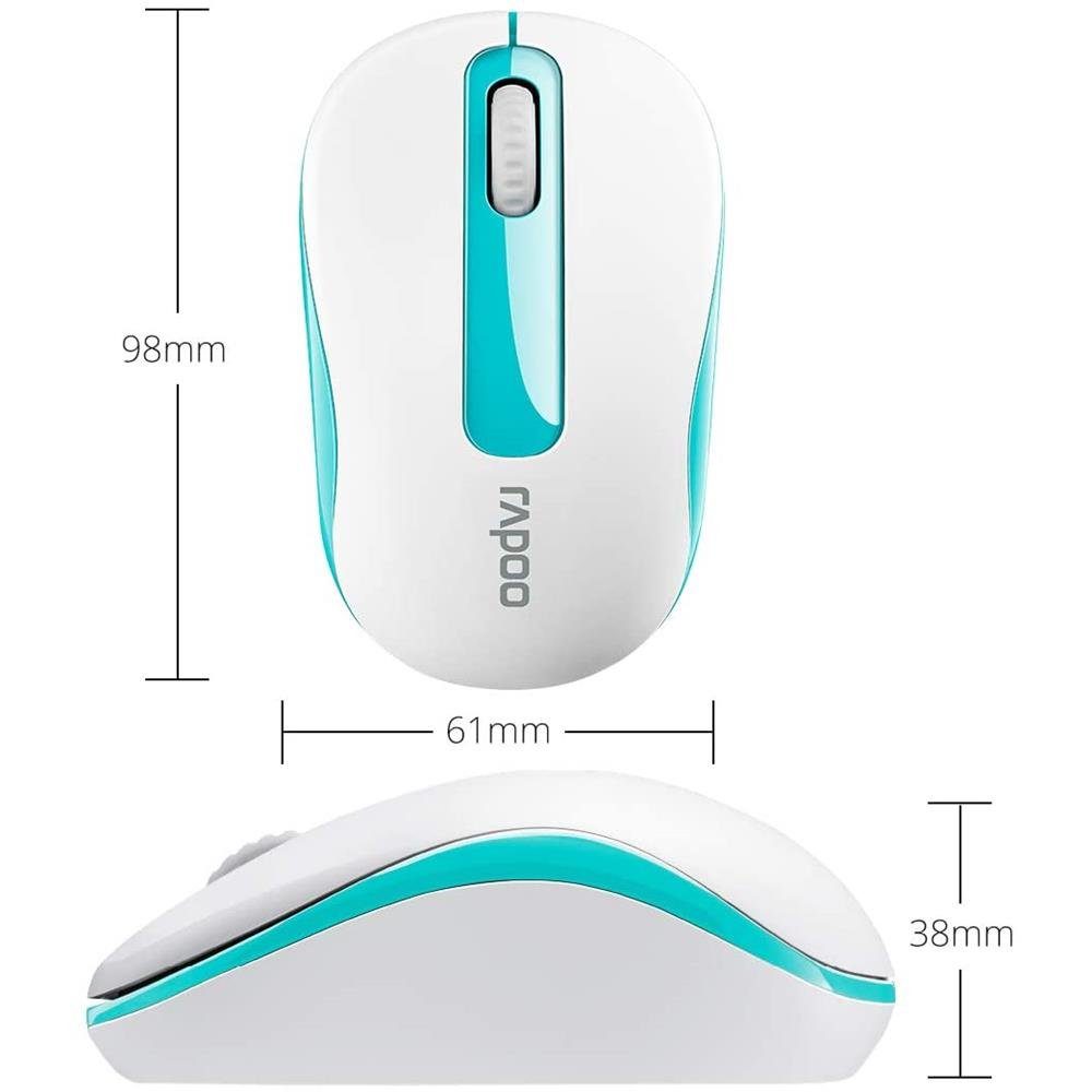 Rapoo M 10 Plus Maus (optisch, 3 Tasten, kabellos, Wireless, 2.4 GHz, USB, 1000 DPI)