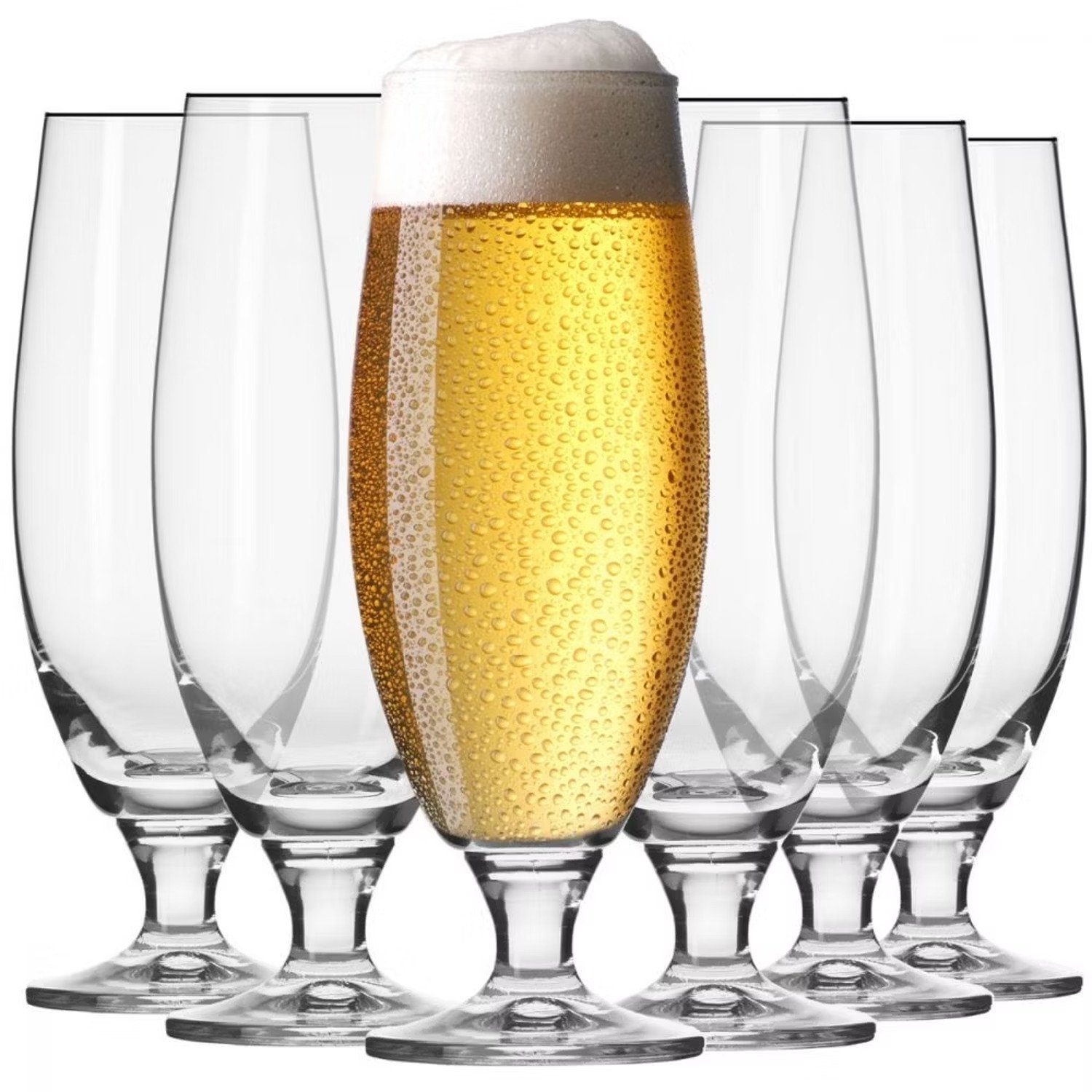 Krosno Bierglas F750295050044840, Glas, Biergläser Elite 500 ml Satz von 6 Stück