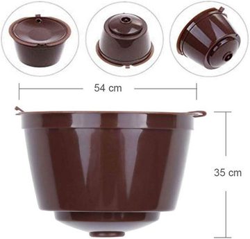 SOTOR Kapsel-/Kaffeepadmaschine 5 nachfüllbare Kapseln Wiederverwendbare Kaffeekapseln aus Kunststoff, Filter für Dolce Gusto Kaffeekapseln mit Löffel und Pinsel