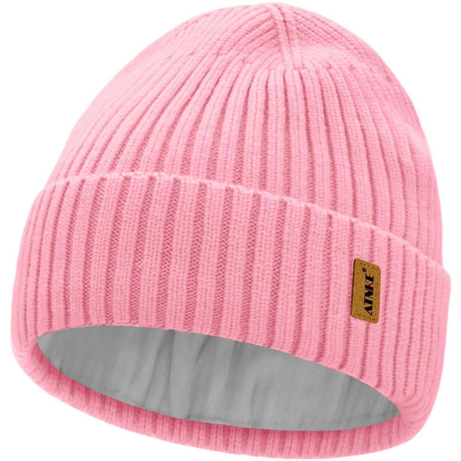 LuxusKollektion Strickmütze Strick Beanie Mütze Rosa Einheitsgröße (1-St)
