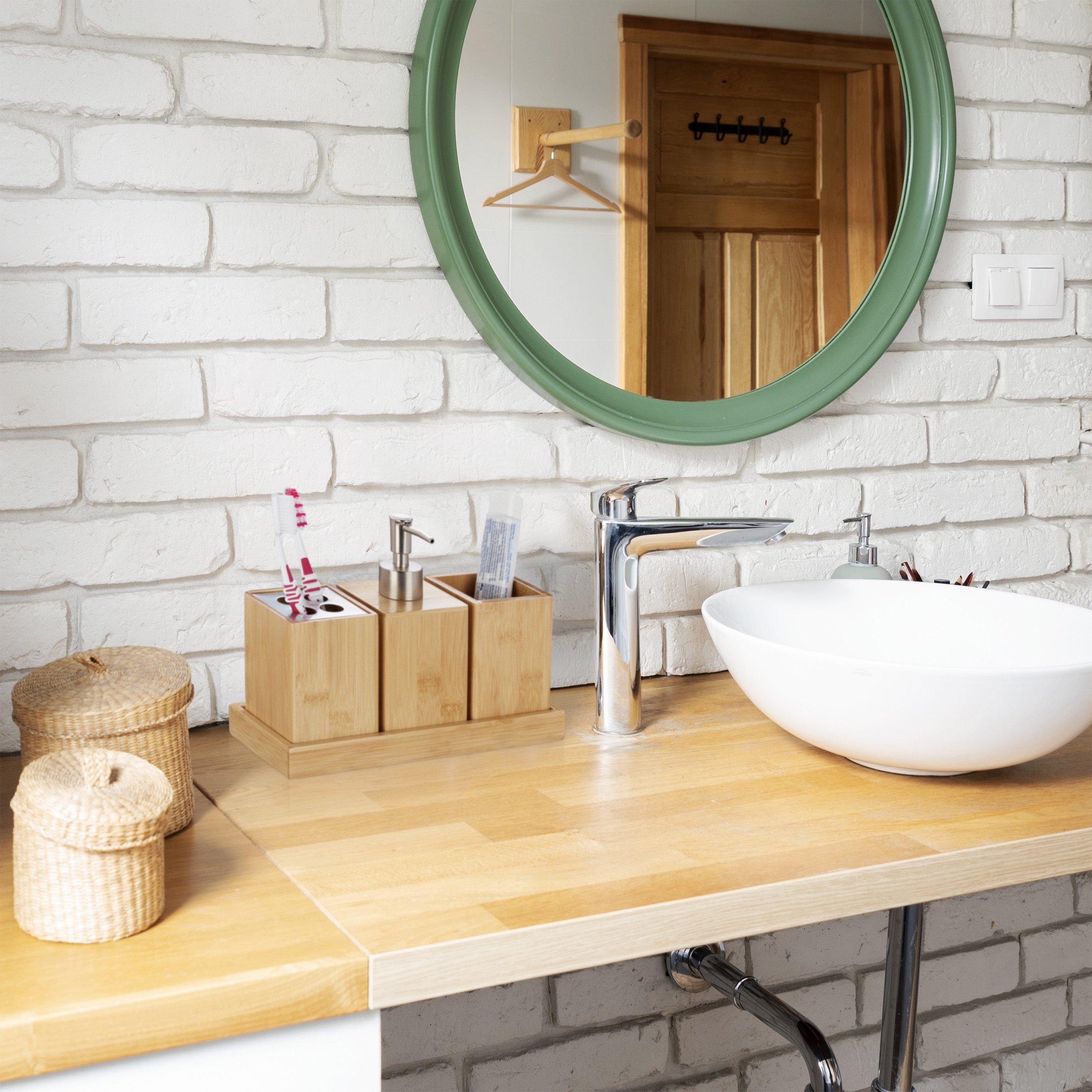 relaxdays Badezimmer-Set Badaccessoires Set