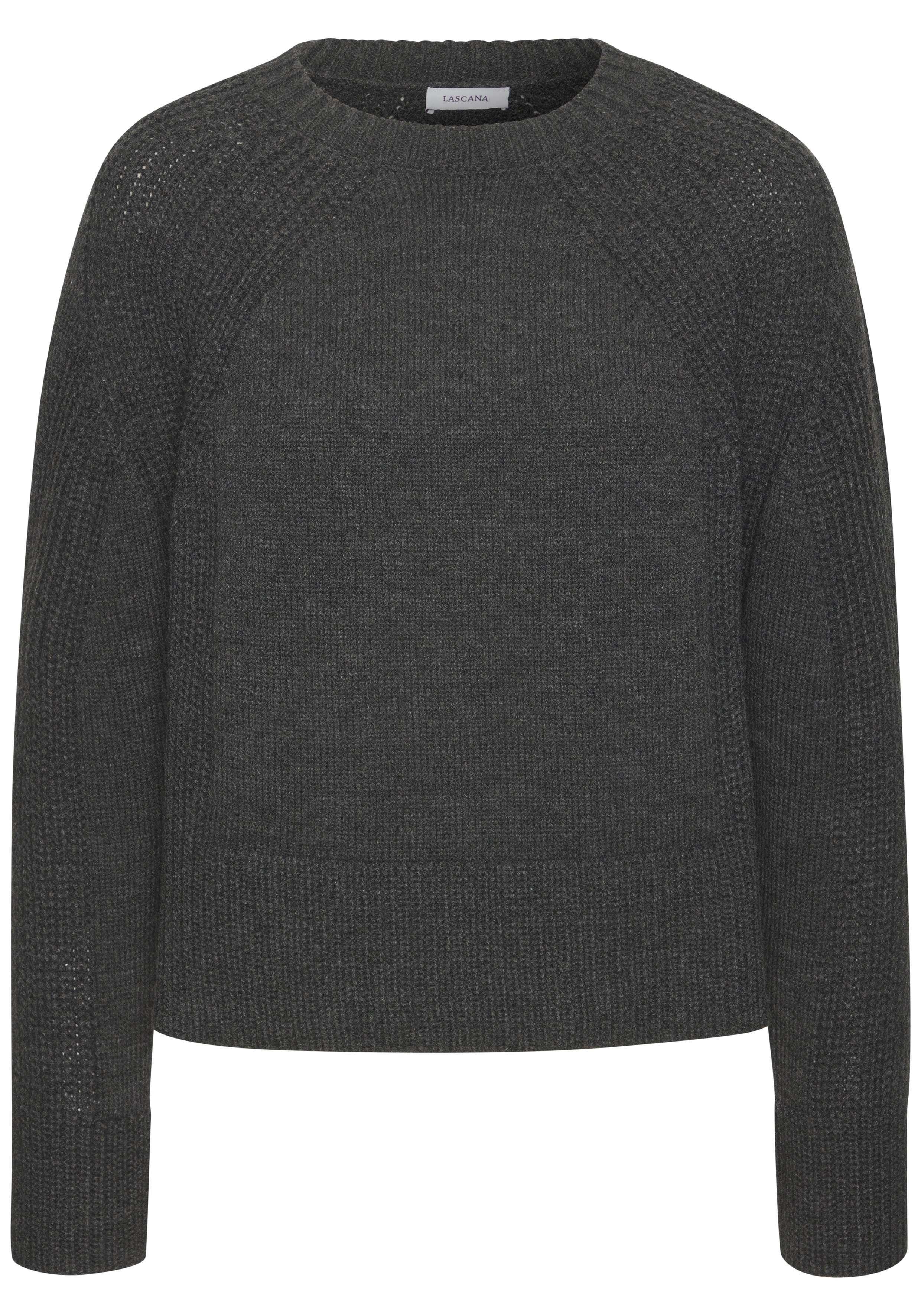 LASCANA Strickpullover, mit Grobstrick-Details, Damen Pullover mit Rundhals günstig online kaufen