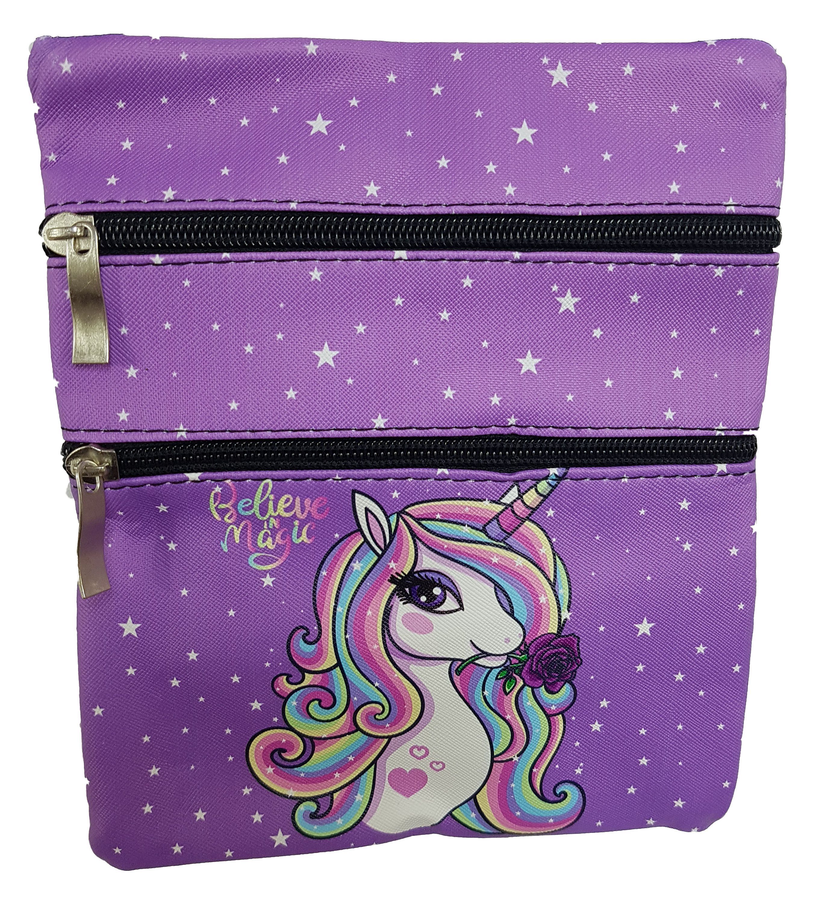 Einkaufszauber Handtasche Kinder Einhorn Handtasche Violett mit Schultergurt, Einhorn
