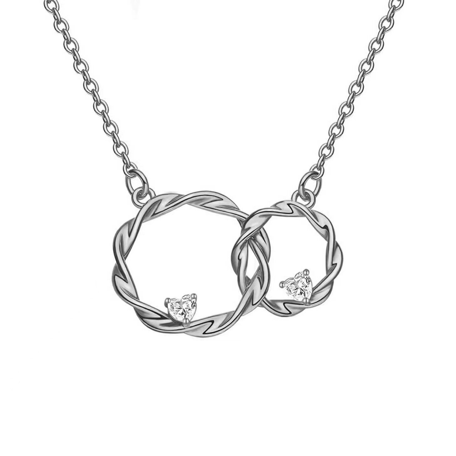 WaKuKa Bead-Ketten-Set Ineinandergreifende Infinity-Halskette aus Sterlingsilber, Geschenk (1-tlg) | Halsketten