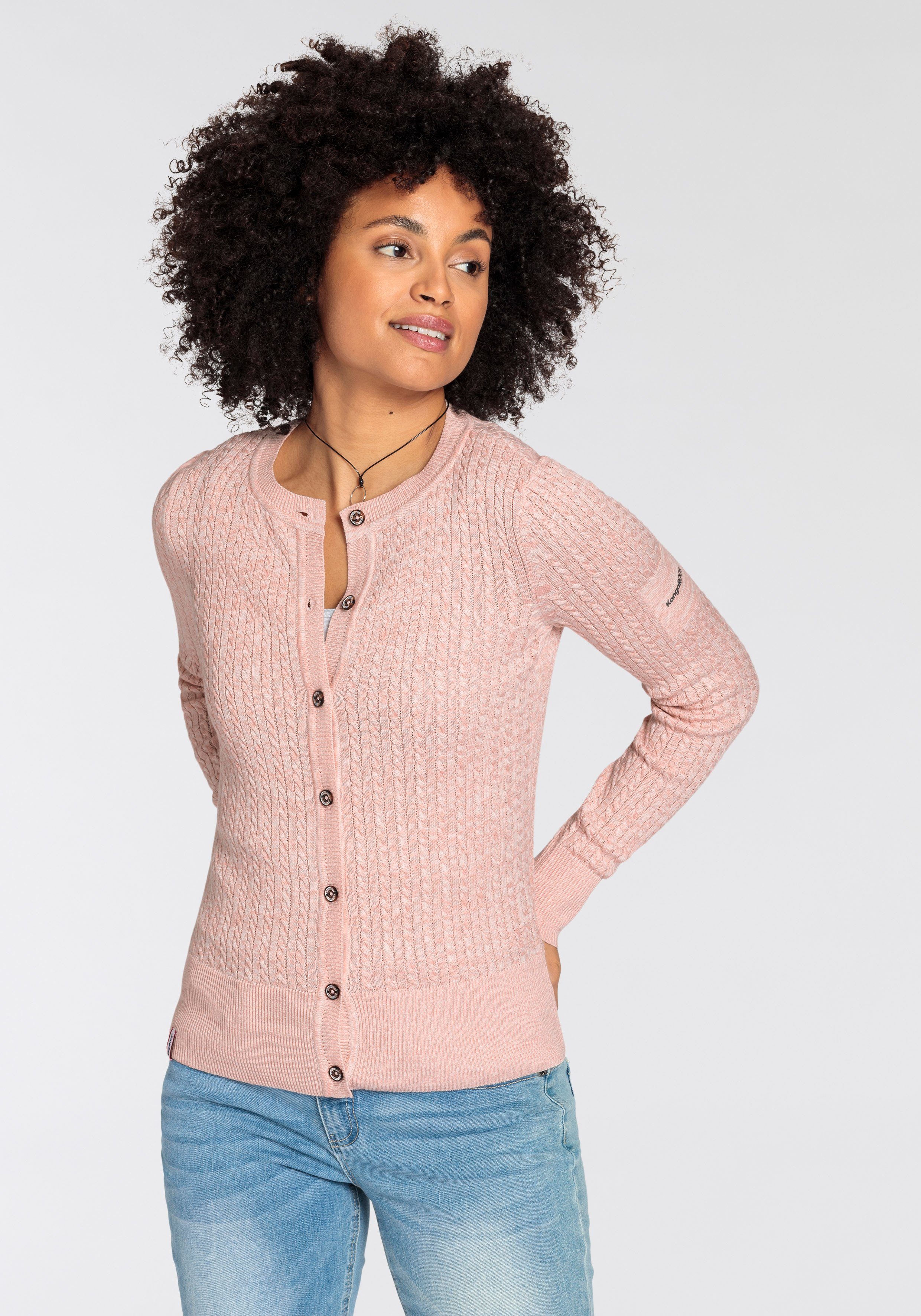 KangaROOS Strickjacke Strickjacke mit Zopfmuster in günstig online kaufen