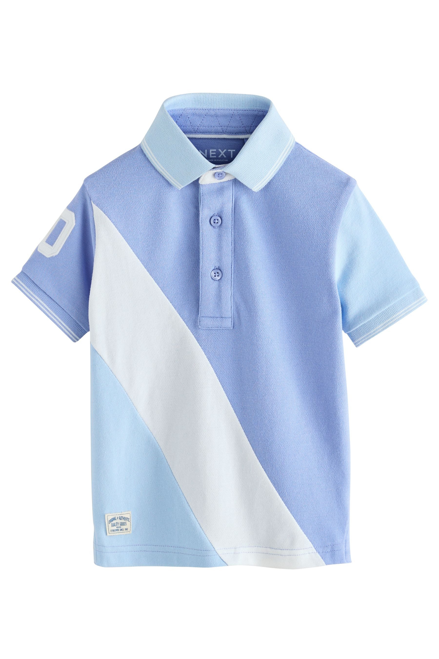 Next Poloshirt Kurzärmeliges Polo-Shirt mit Blockfarben (1-tlg)