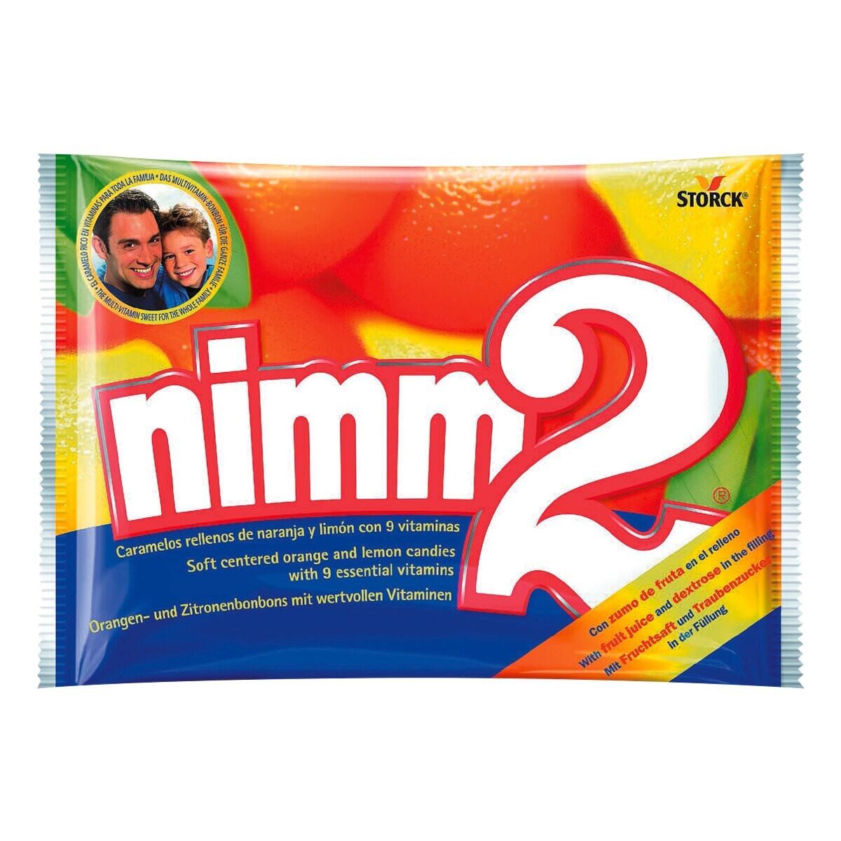 NIMM2 Süßigkeit Nimm 2, Orangen- und Zitronenbonbons, 1 kg (ca. 170 Stück)