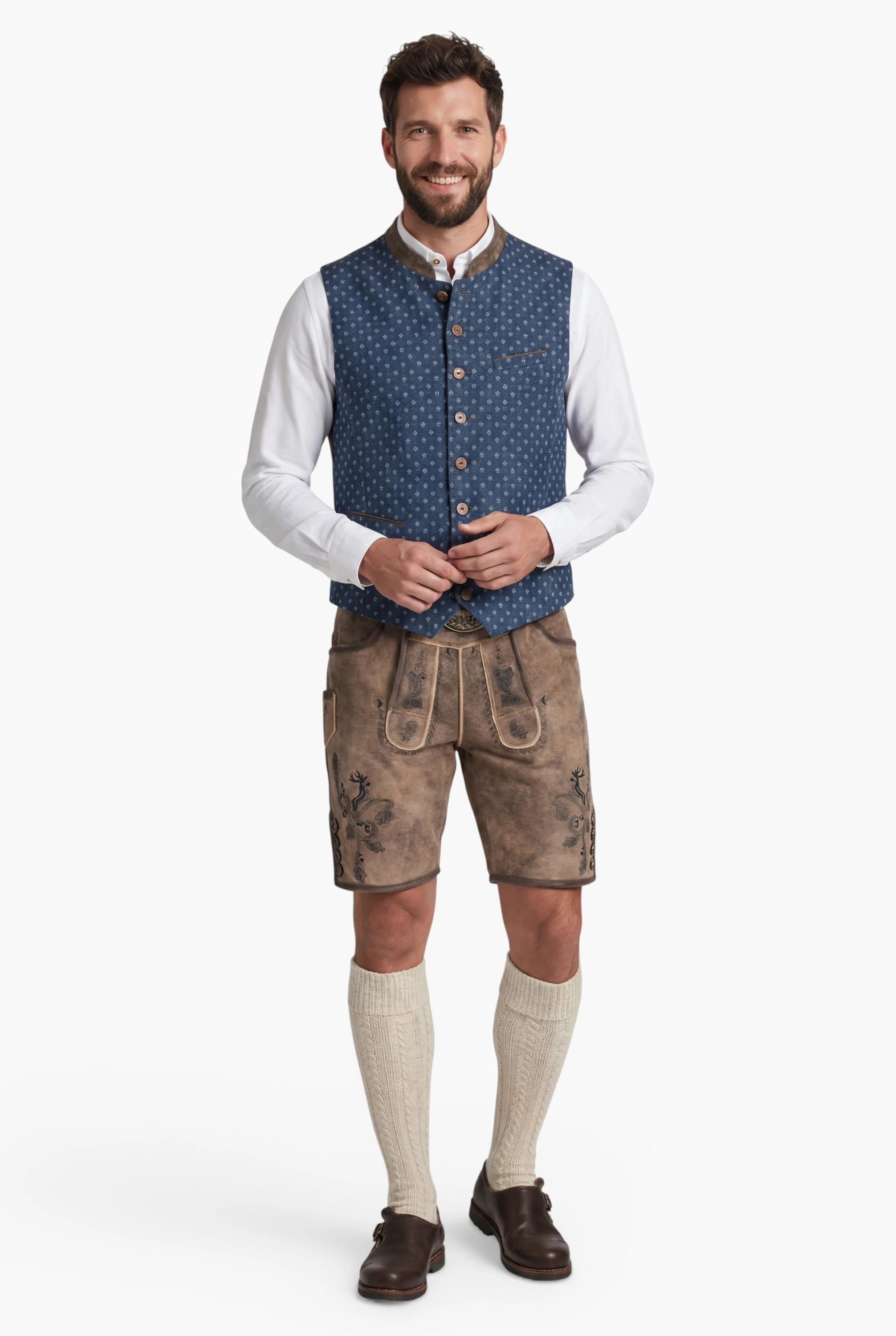 Nübler Trachtenweste Trachtengilet Kurt in Blau