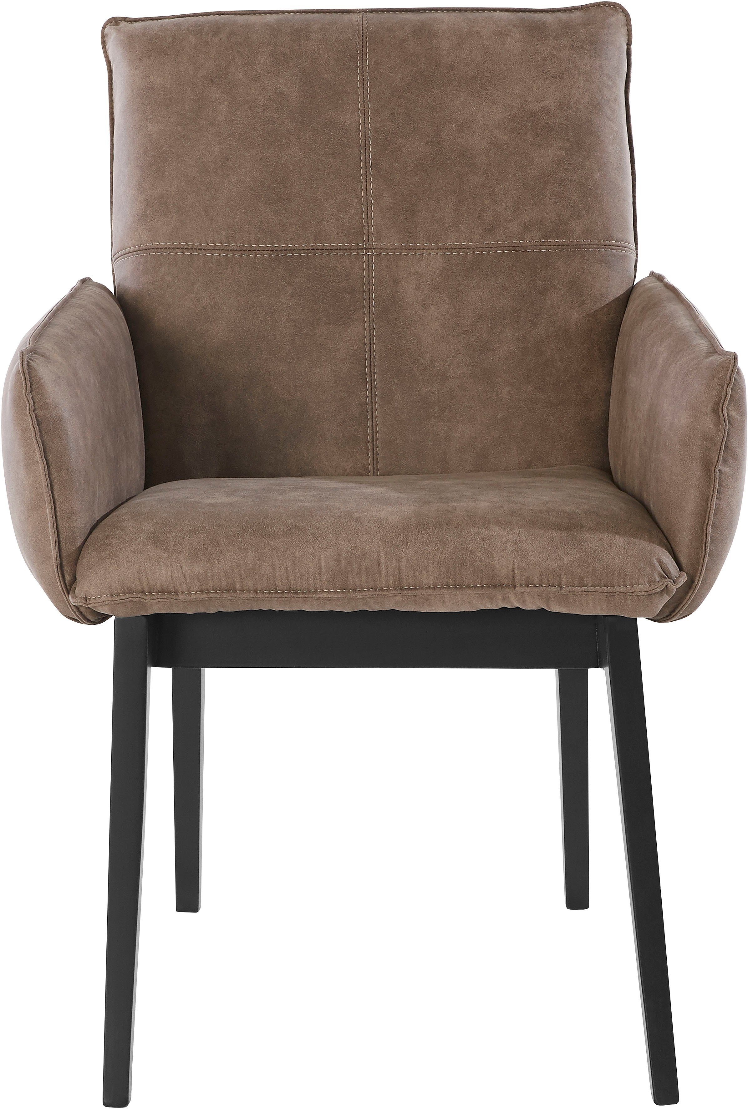 Home affaire Armlehnstuhl Model 6 (Set, 2 St), Bezug in Microfaser oder Leder, Gestell ist Buche in schwarz lackiert. Reduzierter Preis € 313,32. Unverbindliche Preisempfehlung € 363,00, (€ 156,66 pro 1 Stk)