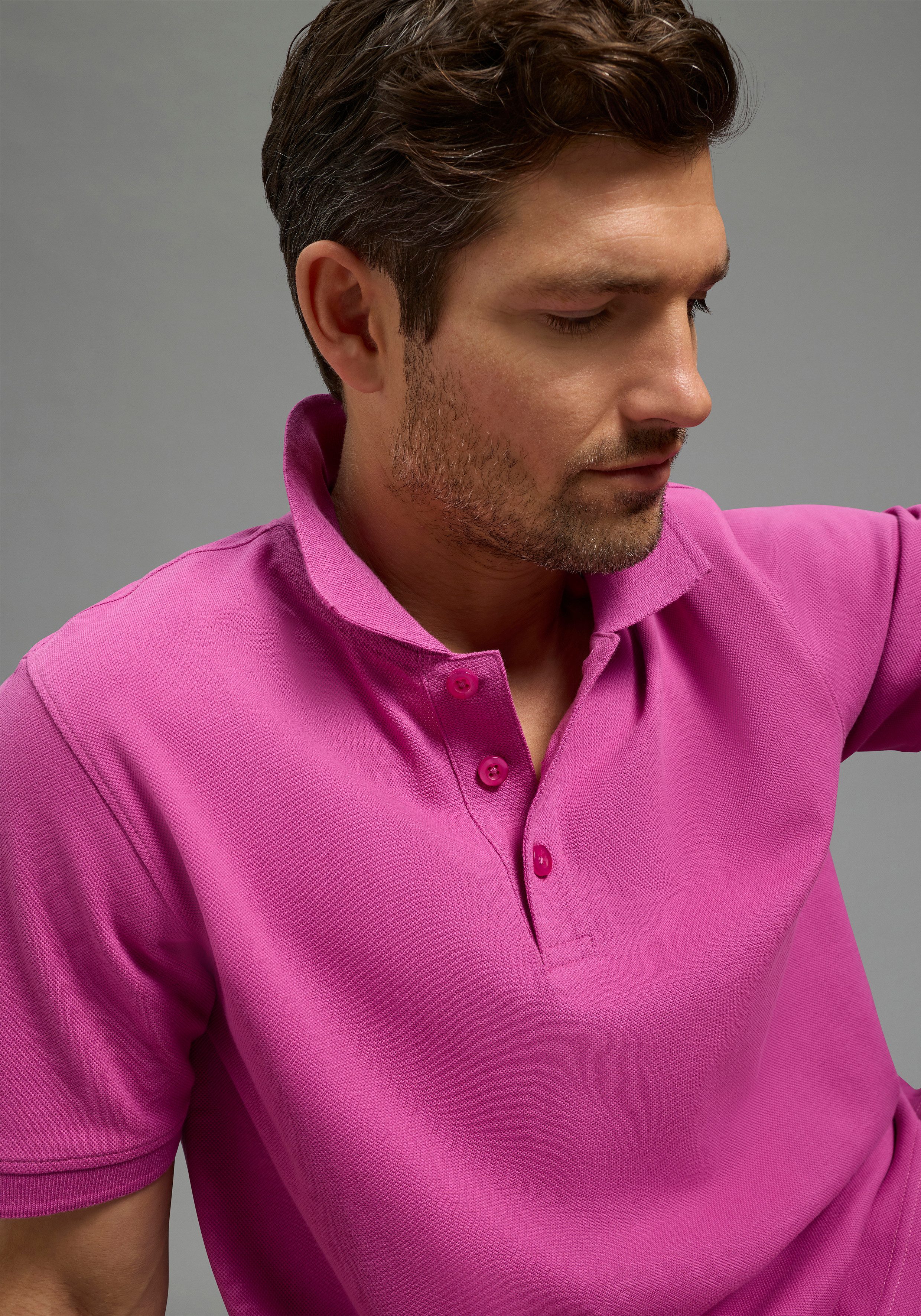 Man's World Poloshirt Kurzarm, lockere Passform, unifarben günstig online kaufen