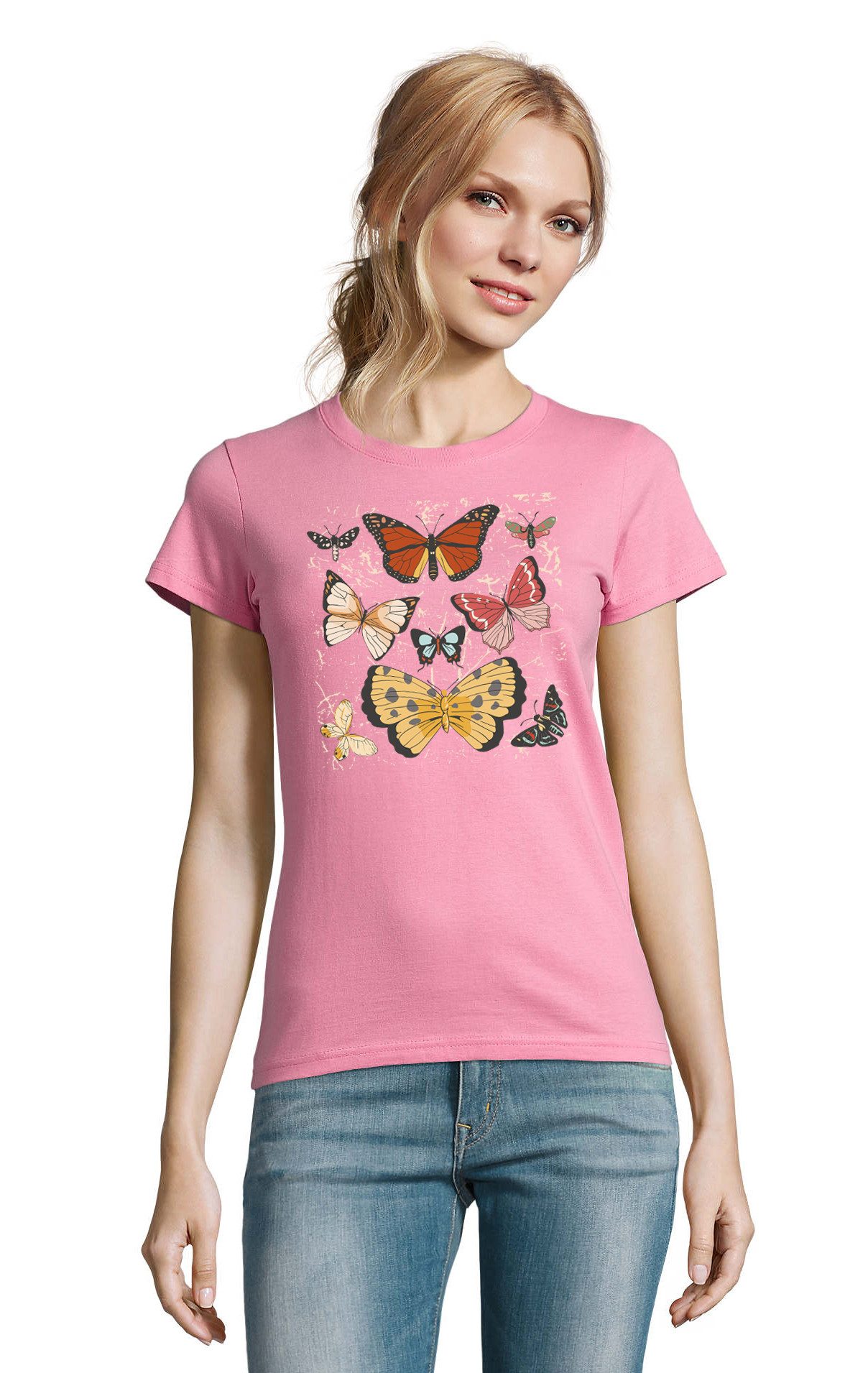 T-Shirt Tagfalter Schmetterling Rhopalocera Motiv Natur Tier Damen Shirt