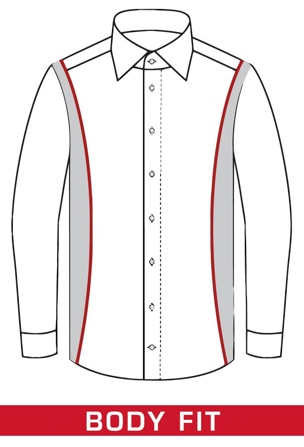 MARVELIS Businesshemd BODY FIT - Easy To Wear Hemd enge, stark taillierte Schnittführung