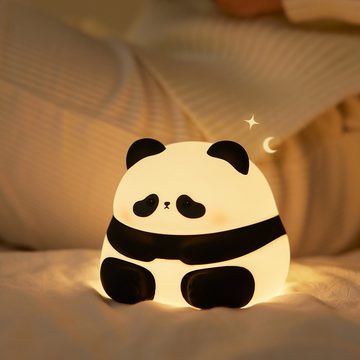 Powerwill LED Nachtlicht LED Silikon Lampe, Nachtlicht für Kinder, Panda Design-wiederaufladbar, Dimmbar, Tragbar, Berührbar, LED wechselbar, Warmweiß Touch LED Lampe, 3 Dimmbar & Zeitschaltuhr, Kinder Nachtlicht, Touch Portable LED Silikon Lampe für Kinderzimmer