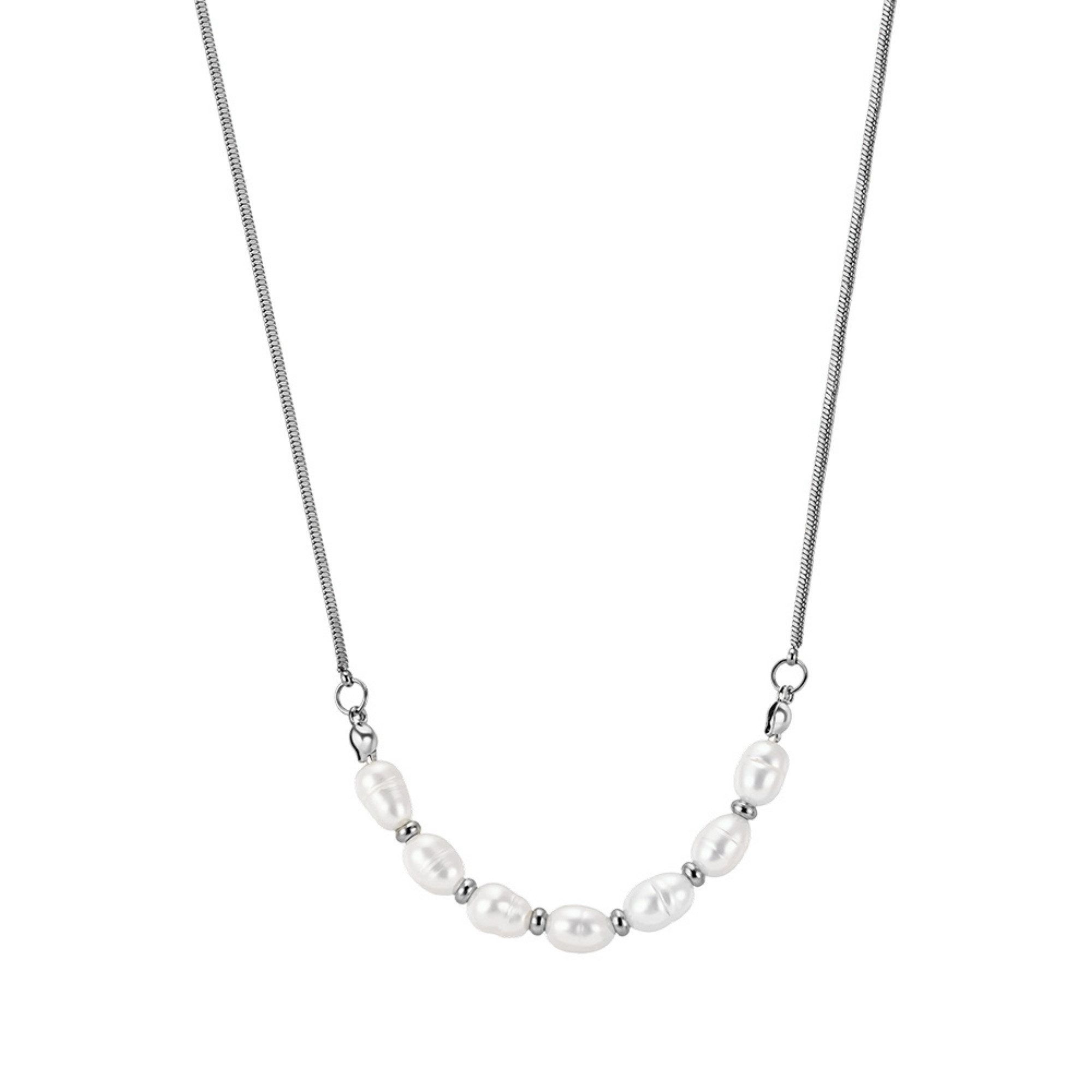 S&T Design Perlenkette Pearl Grace (Einzelartikel, 1-tlg., 1-teilig), Natürliche Süßwasserperlen, handgefertigt, längenverstellbar