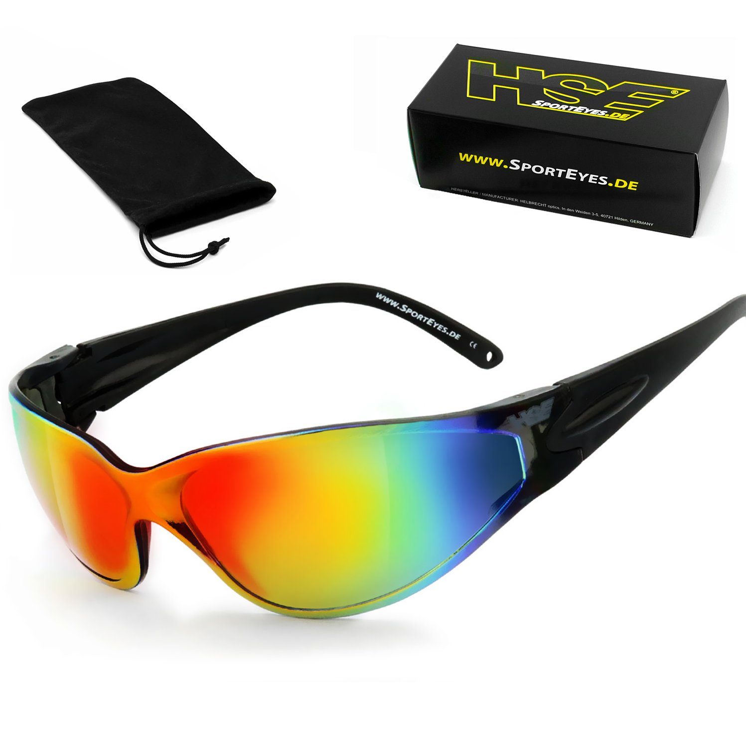 HSE - SportEyes Sportbrille BIG DEUCE, Steinschlagbeständig durch Kunststoff-Sicherheitsglas
