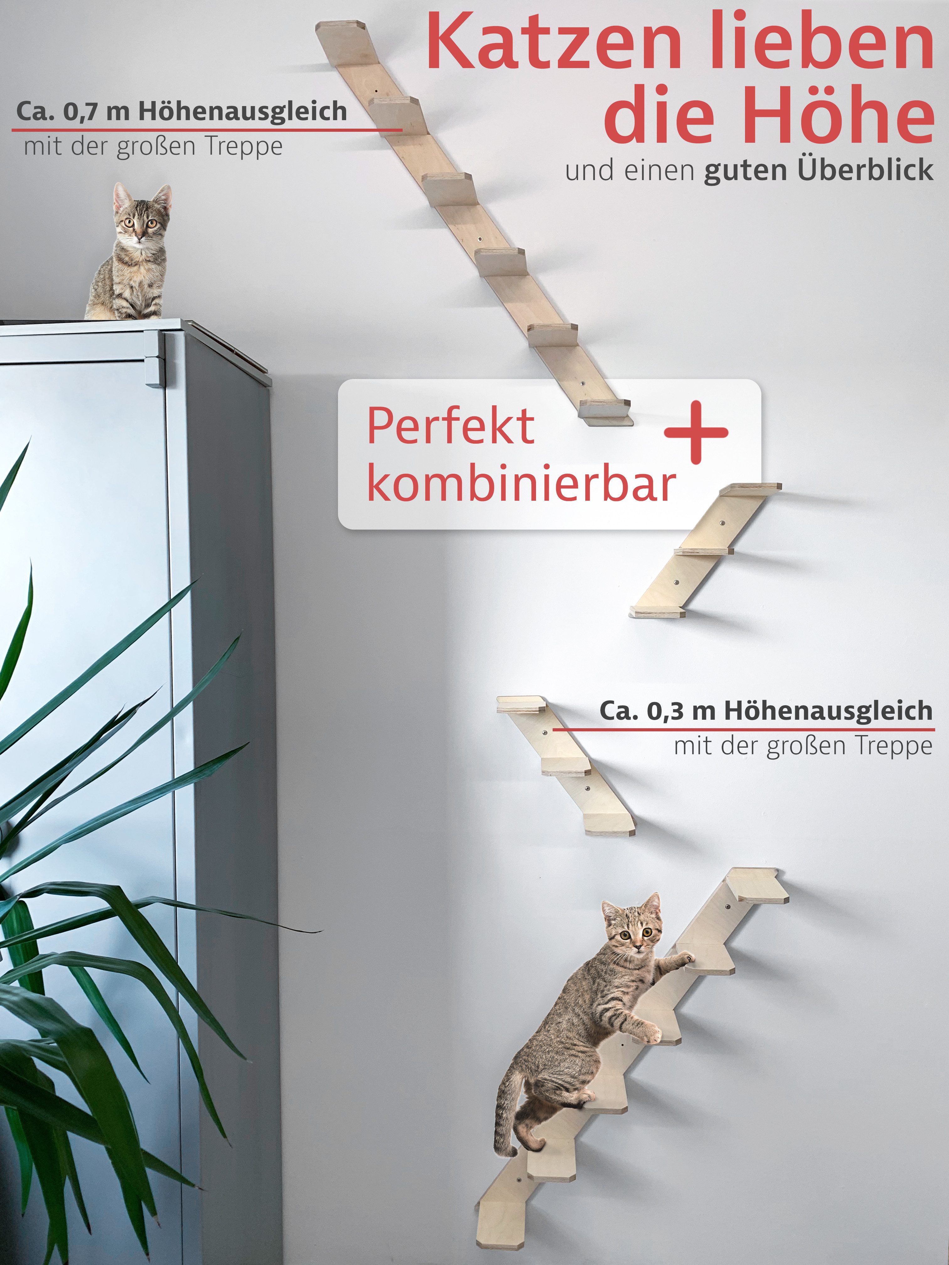 ELMATO Katzen-Kletterwand Elmato Katzen Stufentreppe mit günstig online kaufen
