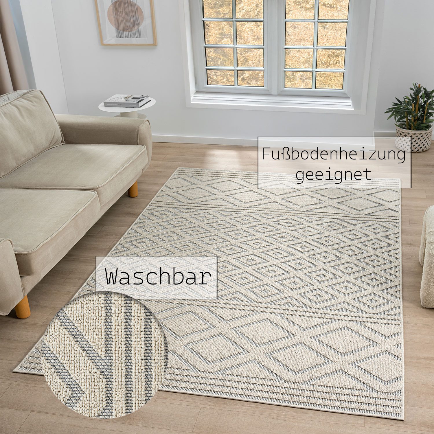 Vimoda Teppich galaxus Wohnzimmer Barbaren Design Hochtief Waschbar, in-/Ou günstig online kaufen